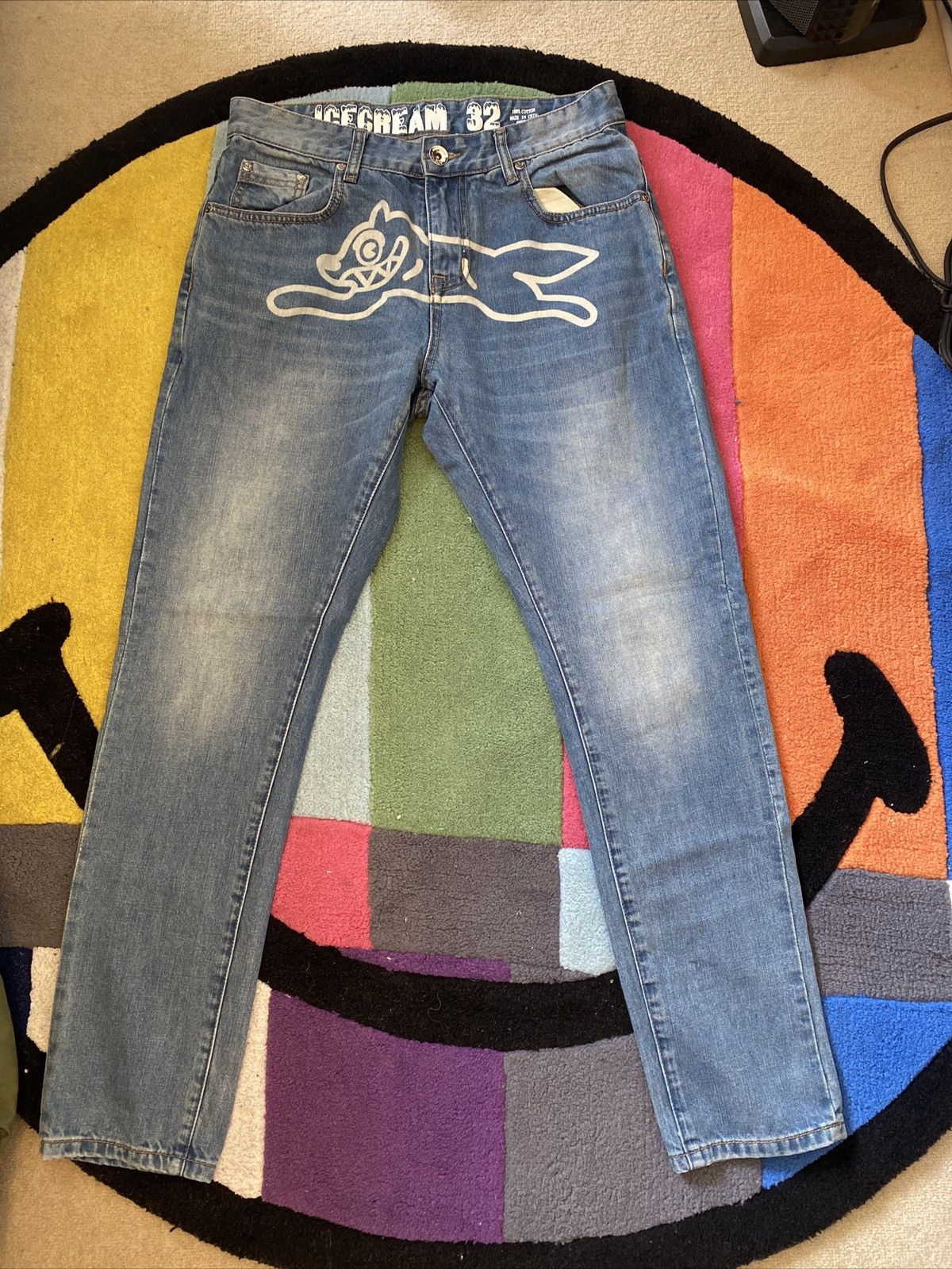image of Billionaire Boys Club x Icecream Ice Cream Running Dog Bbc Jeans in Blue, Men's (Size 32)
