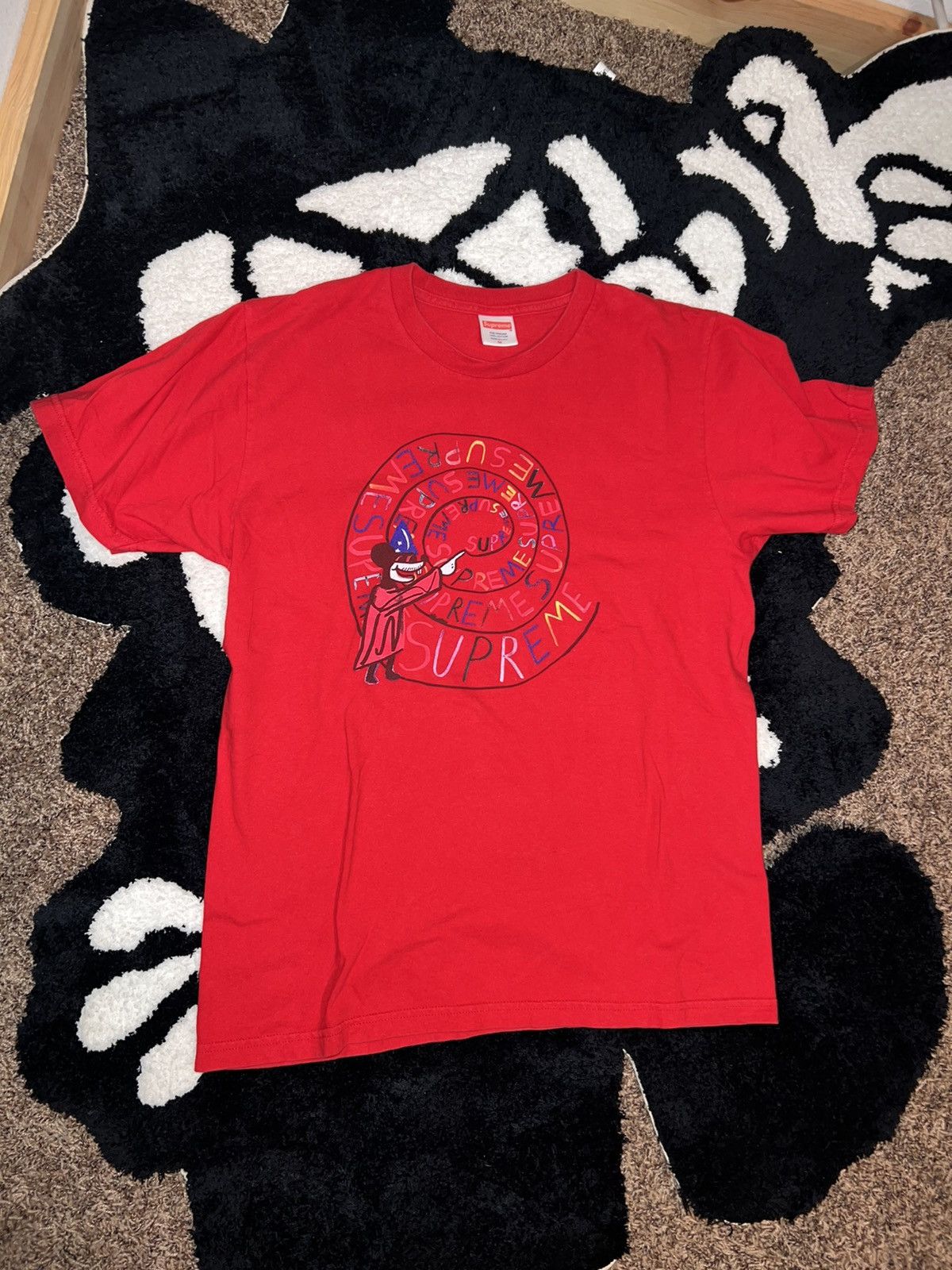 Supreme Joe 2024 Roberts Swirl T Shirt Red Sz M Mickey Mouse Fantasia