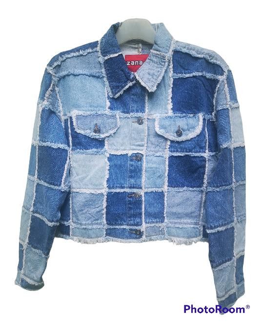 Japanese Brand × Vintage 💥Hot💥 ZANA DI Patch Work Denim Jacket Size L / US 10 / IT 46 - 1 Thumbnail