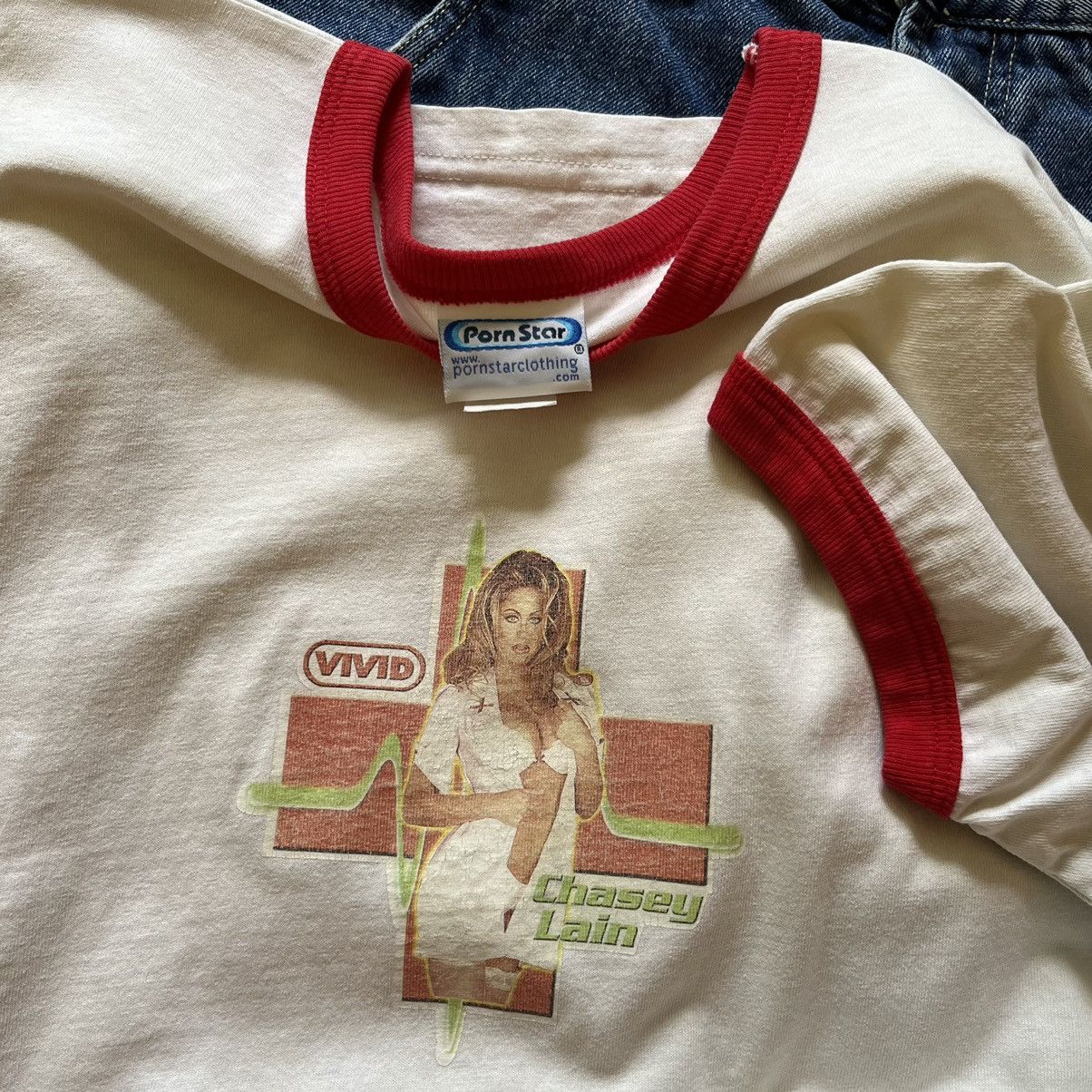 Very Rare × Vintage Vintage Pornstar Chasey Lain Thrashed T-Shirt Size