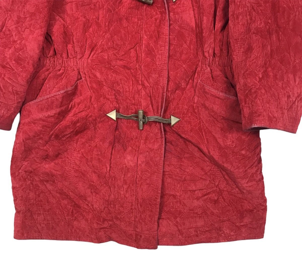 Versace Vintage Gianni Versace Quilted Suede Duffle Coat Jacket Size US M / EU 48-50 / 2 - 5 Thumbnail