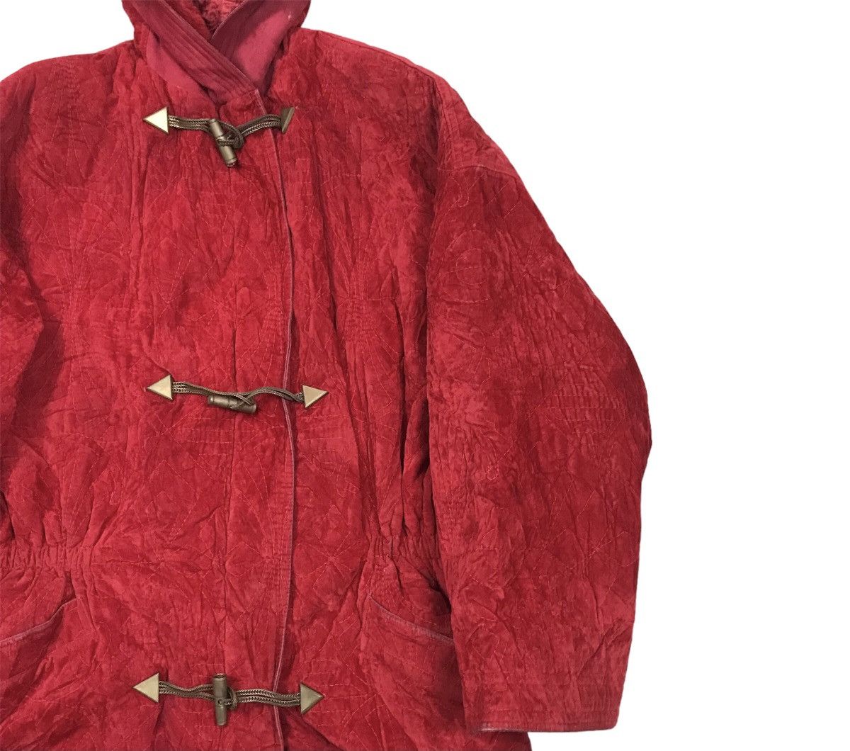 Versace Vintage Gianni Versace Quilted Suede Duffle Coat Jacket Size US M / EU 48-50 / 2 - 4 Thumbnail