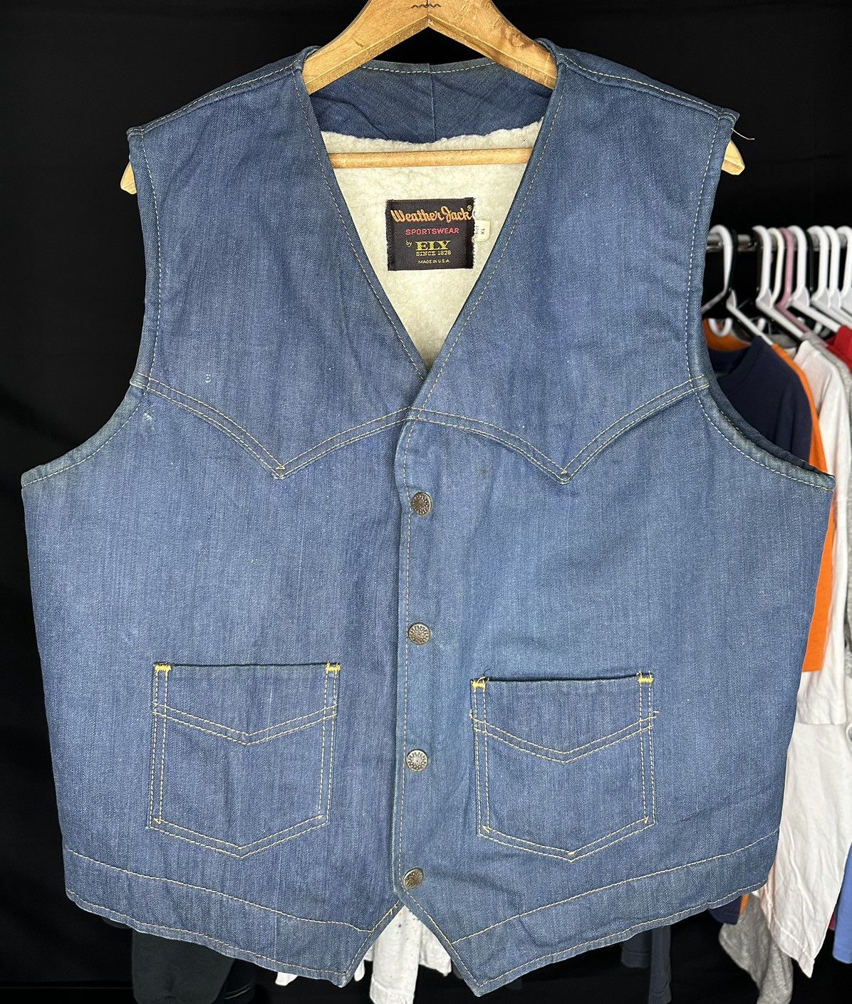 Vintage 🇺🇸Vintage 70s Weather Jack Sportswear Ely Sherpa Denim Vest ...