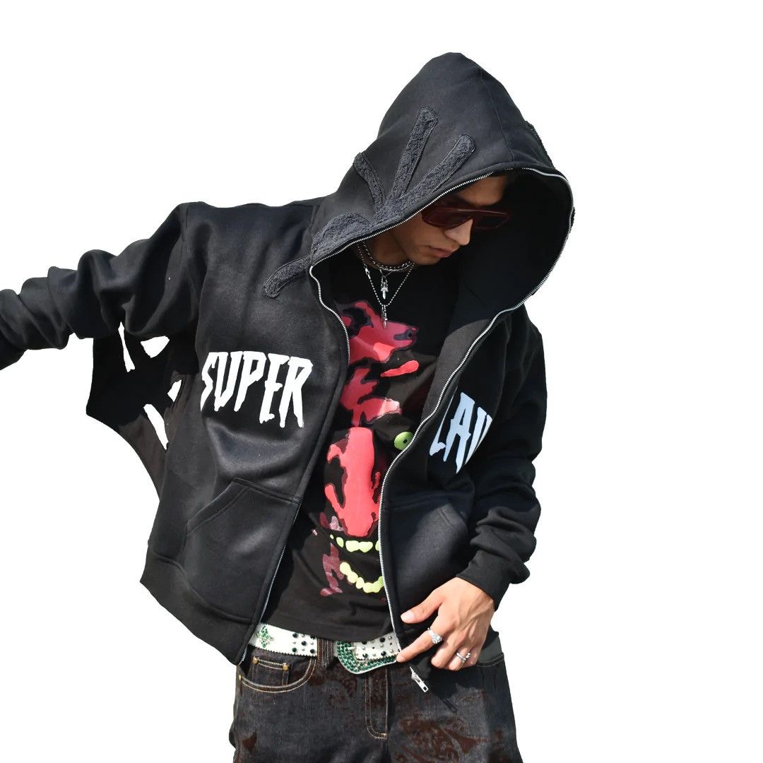 Luxury × Streetwear Supervillain Webbed Hoodie (M) | Grailed