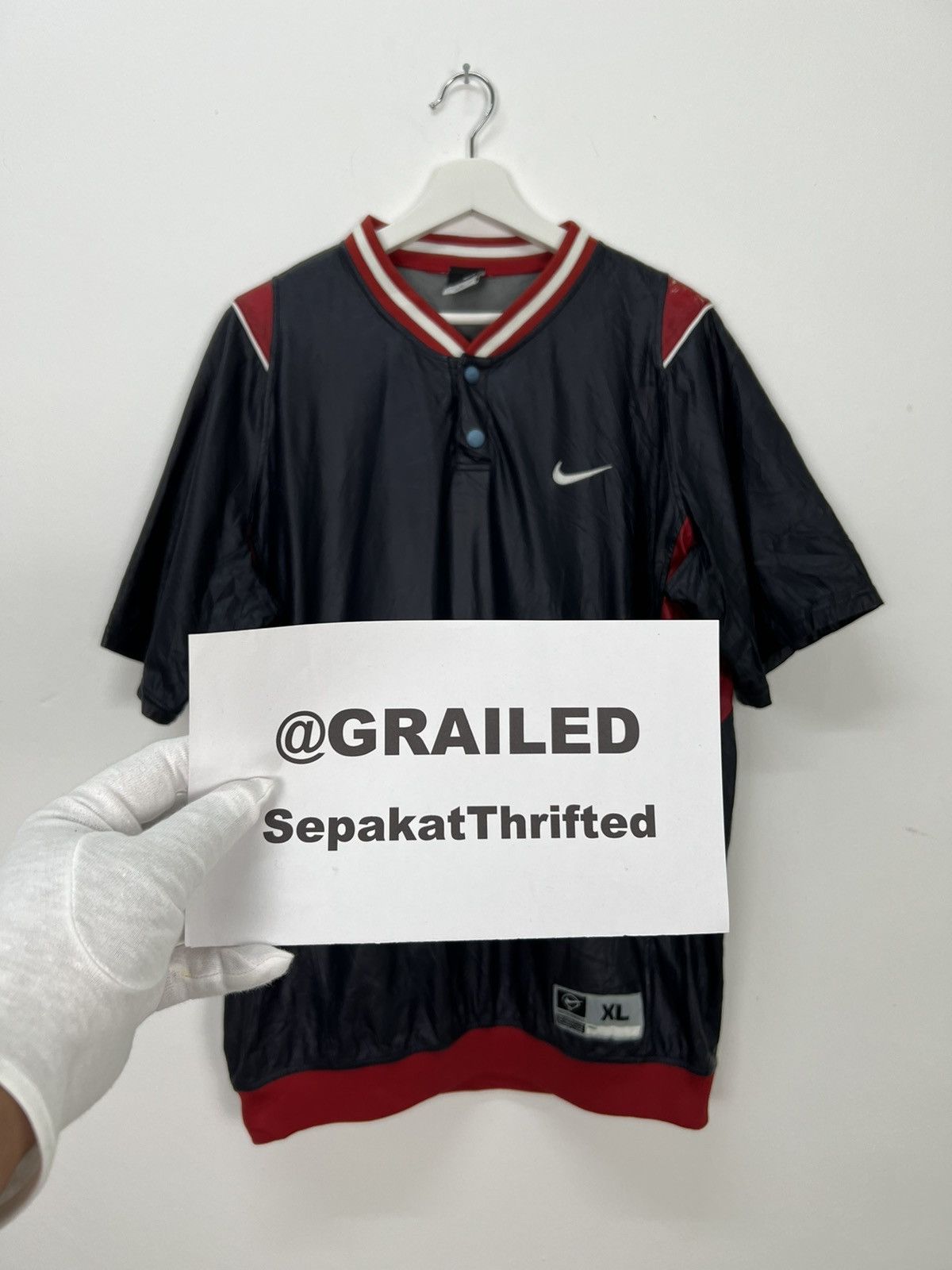 Nike × Vintage Vintage 90s Nike Nylon Tee Size US XL / EU 56 / 4 - 14 Thumbnail
