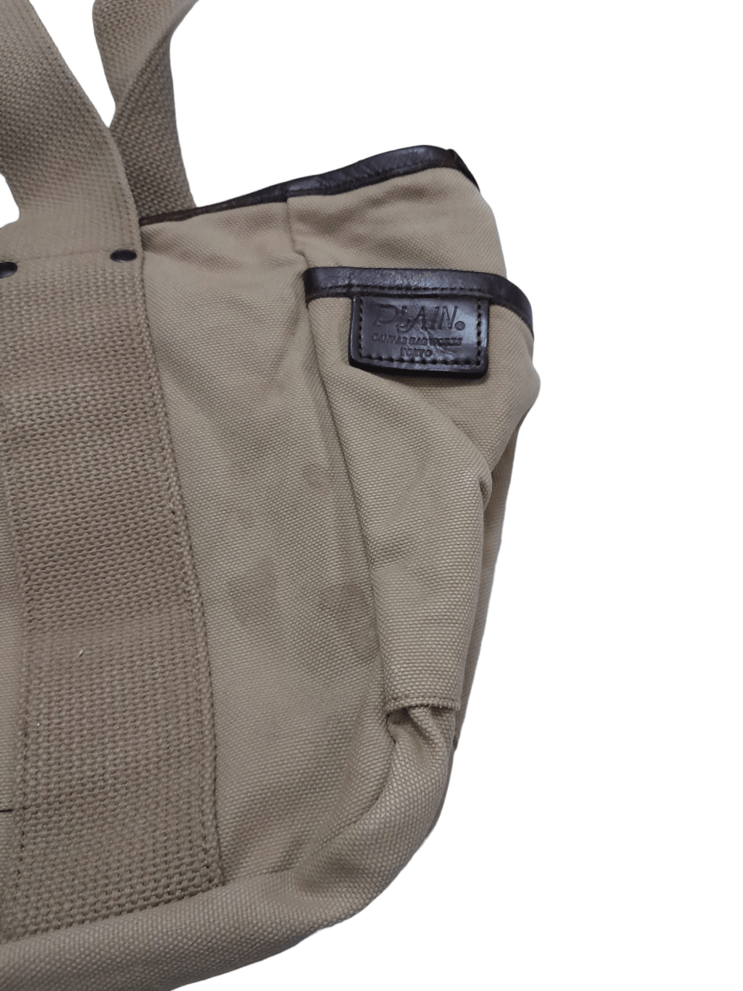 Japanese Brand × Leather Plain Japan Leather Hard Canvas Workers (E572) Size ONE SIZE - 2 Thumbnail