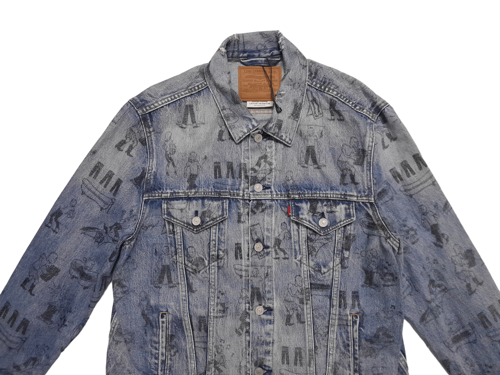 Levi's Levis Shrink to Fit Allover Printed Denim Jacket (E573) Size US L / EU 52-54 / 3 - 2 Thumbnail