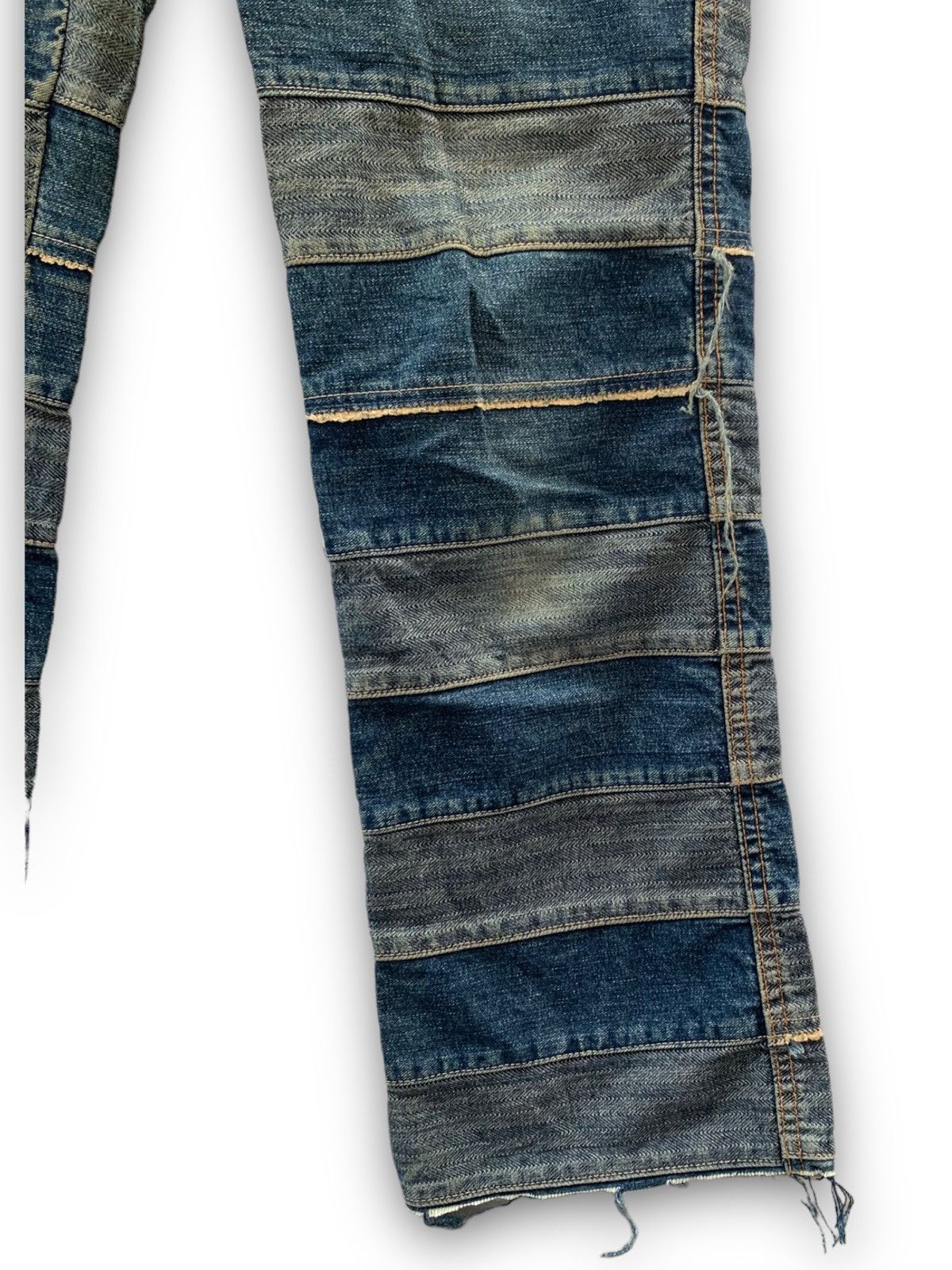 Designer × Hysteric Glamour × Japanese Brand HYSTERIC GLAMOUR KINKY HAGI STRIPES PATCHWORK PUNK DENIM Size US 30 / EU 46 - 10 Thumbnail
