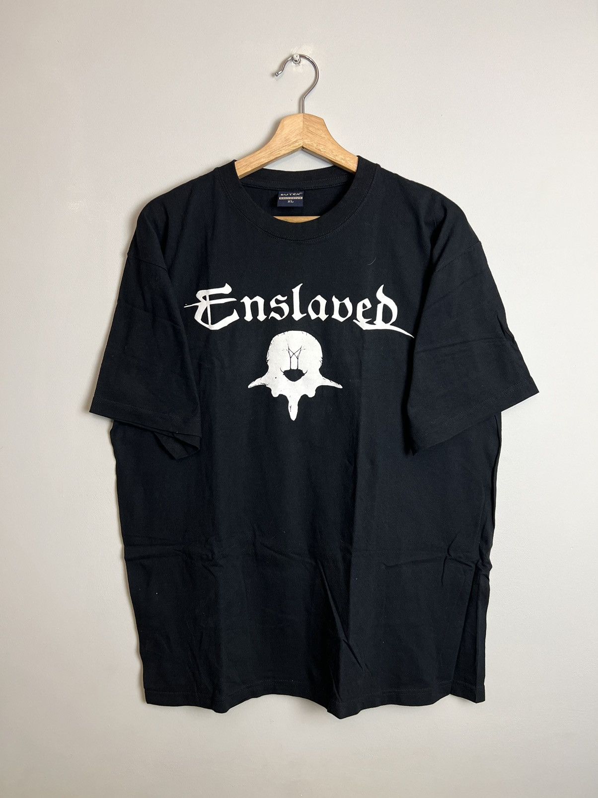 Band Tees Rare 90s Enslaved Vintage Band Black Metal T-Shirt Goth Hype Size US XL / EU 56 / 4 - 1 Thumbnail