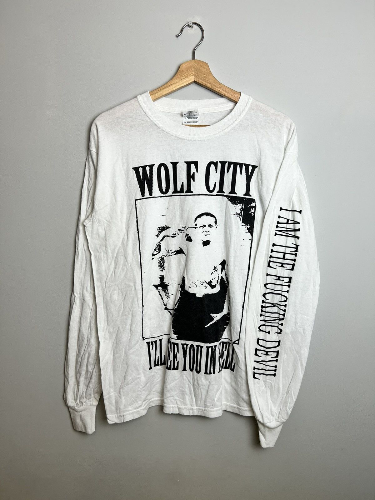 Band Tees Vintage Y2K Wolf City I Am The Fucking Hell Punk Band Tshirt Size US M / EU 48-50 / 2 - 1 Thumbnail