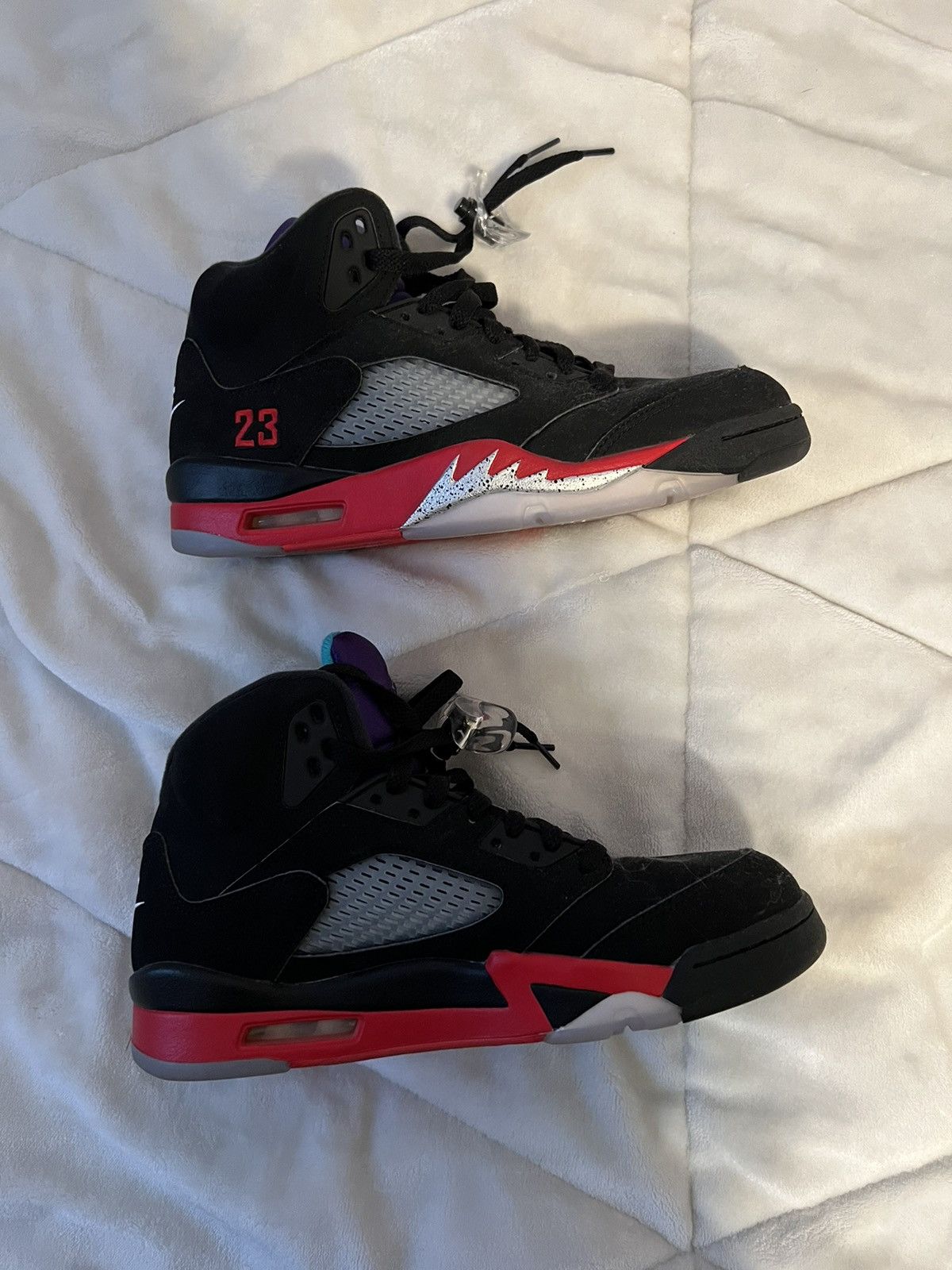 image of Air Jordan Retro 5 Top 3 (Retail $245) Shoes in Black, Men's (Size 8)