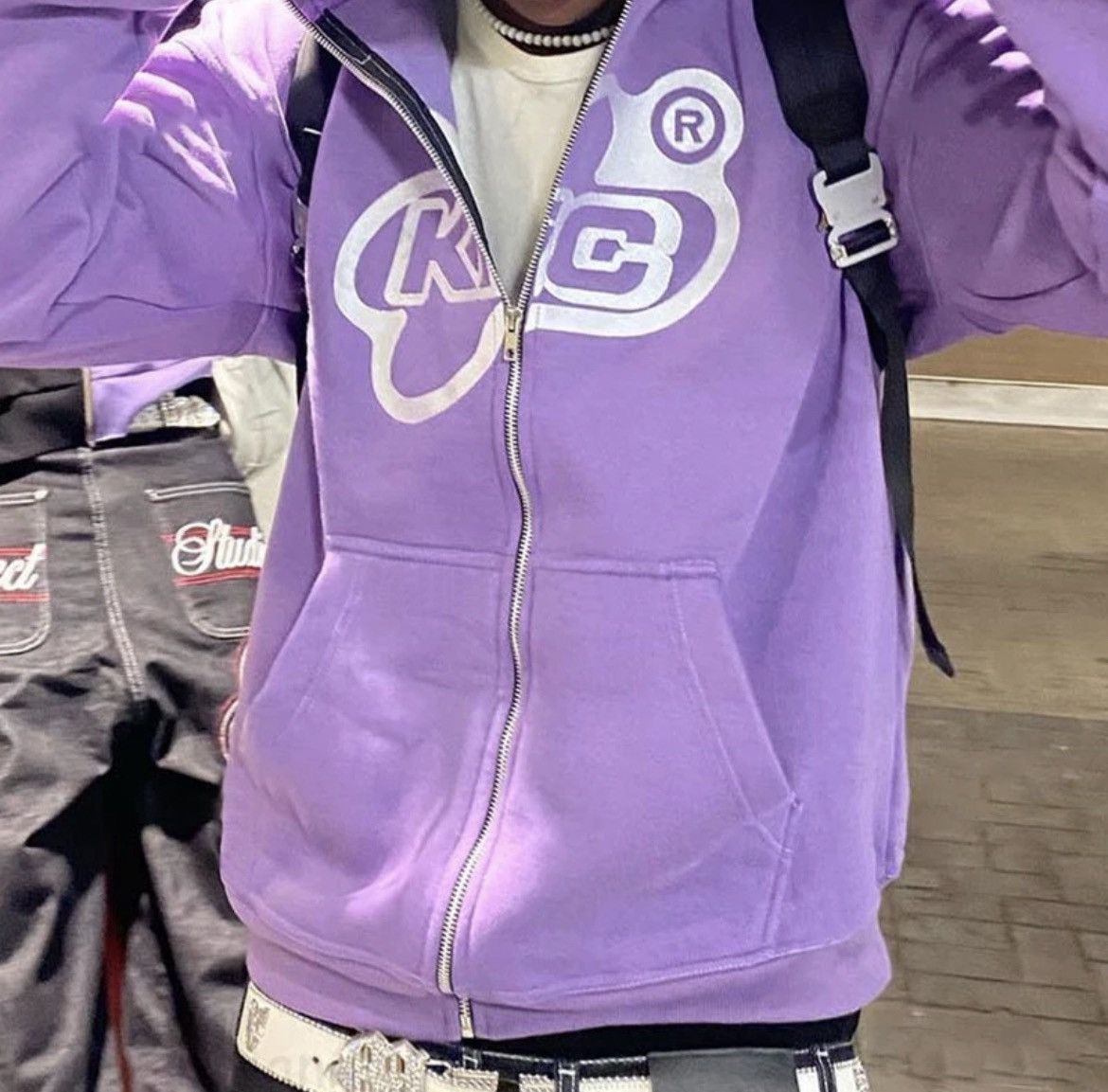 José Wong ABCD Full Zip Up Hoodie Japanese Brand Jose Wong ABCD Purple Zip-Up Hoodie | Grailed