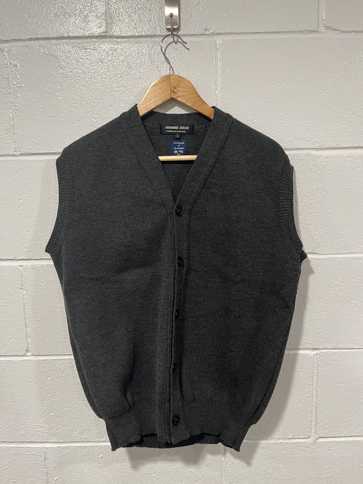 Comme des Garcons × Comme des Garcons Homme Deux Comme Des Garçons grey Knit Vest Size US L / EU 52-54 / 3 - 4 Thumbnail