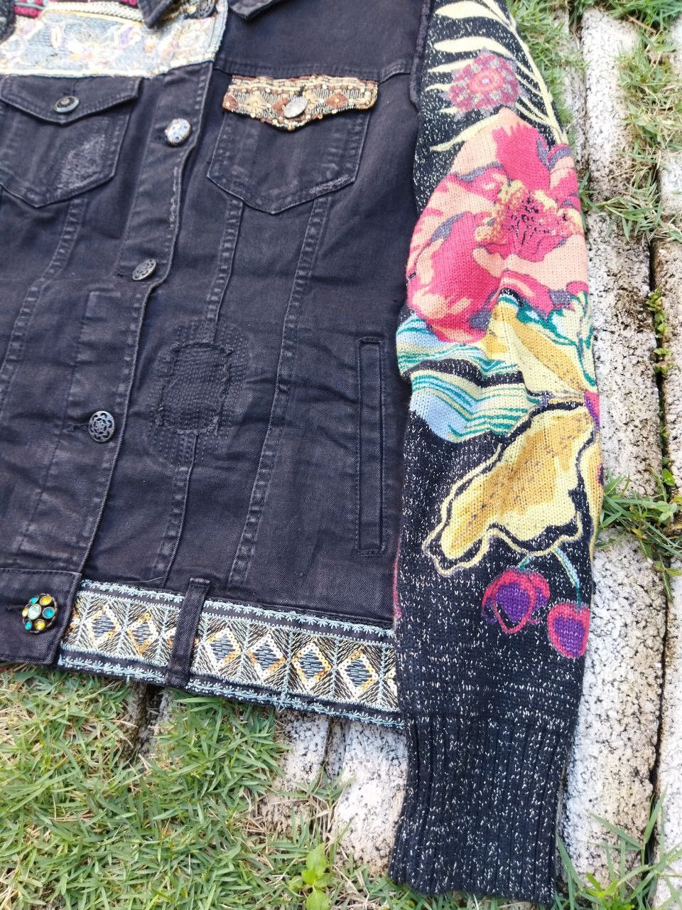 Desigual Desigual Stretch Distressed Look Denim Jacket Size M / US 6-8 / IT 42-44 - 5 Thumbnail