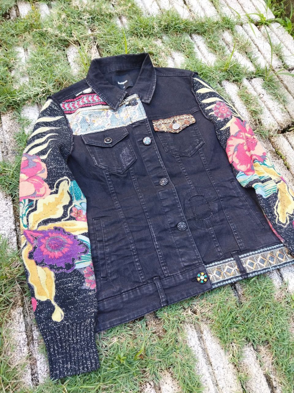 Desigual Desigual Stretch Distressed Look Denim Jacket Size M / US 6-8 / IT 42-44 - 3 Thumbnail