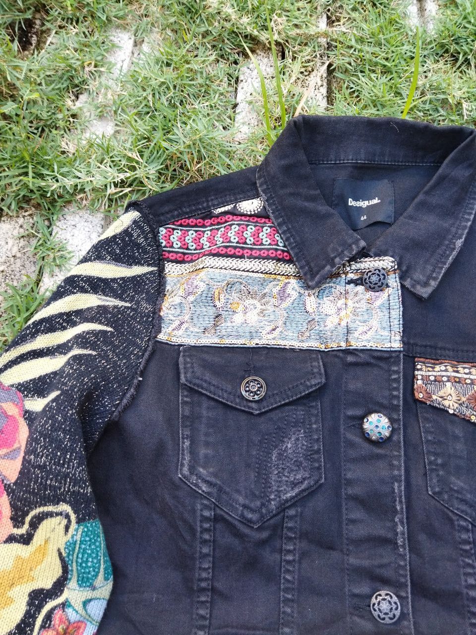 Desigual Desigual Stretch Distressed Look Denim Jacket Size M / US 6-8 / IT 42-44 - 7 Thumbnail