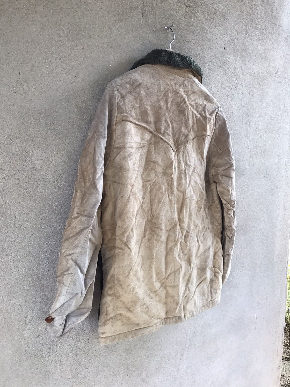 Genuine Leather RARE VINTAGE DENIME SHEARLING JACKET SHEEPSKIN WORKERS STYLE Size US M / EU 48-50 / 2 - 8 Thumbnail