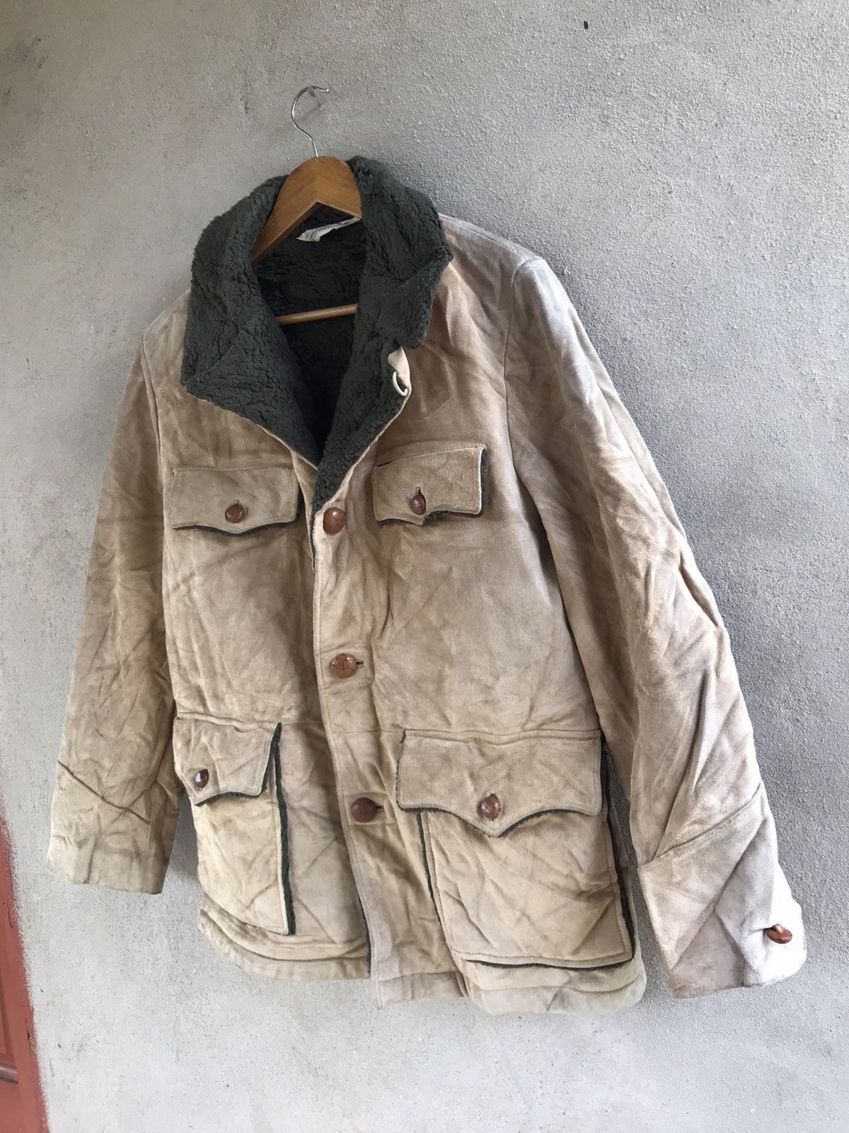 Genuine Leather RARE VINTAGE DENIME SHEARLING JACKET SHEEPSKIN WORKERS STYLE Size US M / EU 48-50 / 2 - 4 Thumbnail