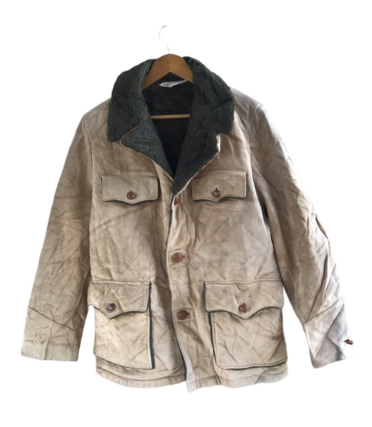 Genuine Leather RARE VINTAGE DENIME SHEARLING JACKET SHEEPSKIN WORKERS STYLE Size US M / EU 48-50 / 2 - 2 Thumbnail