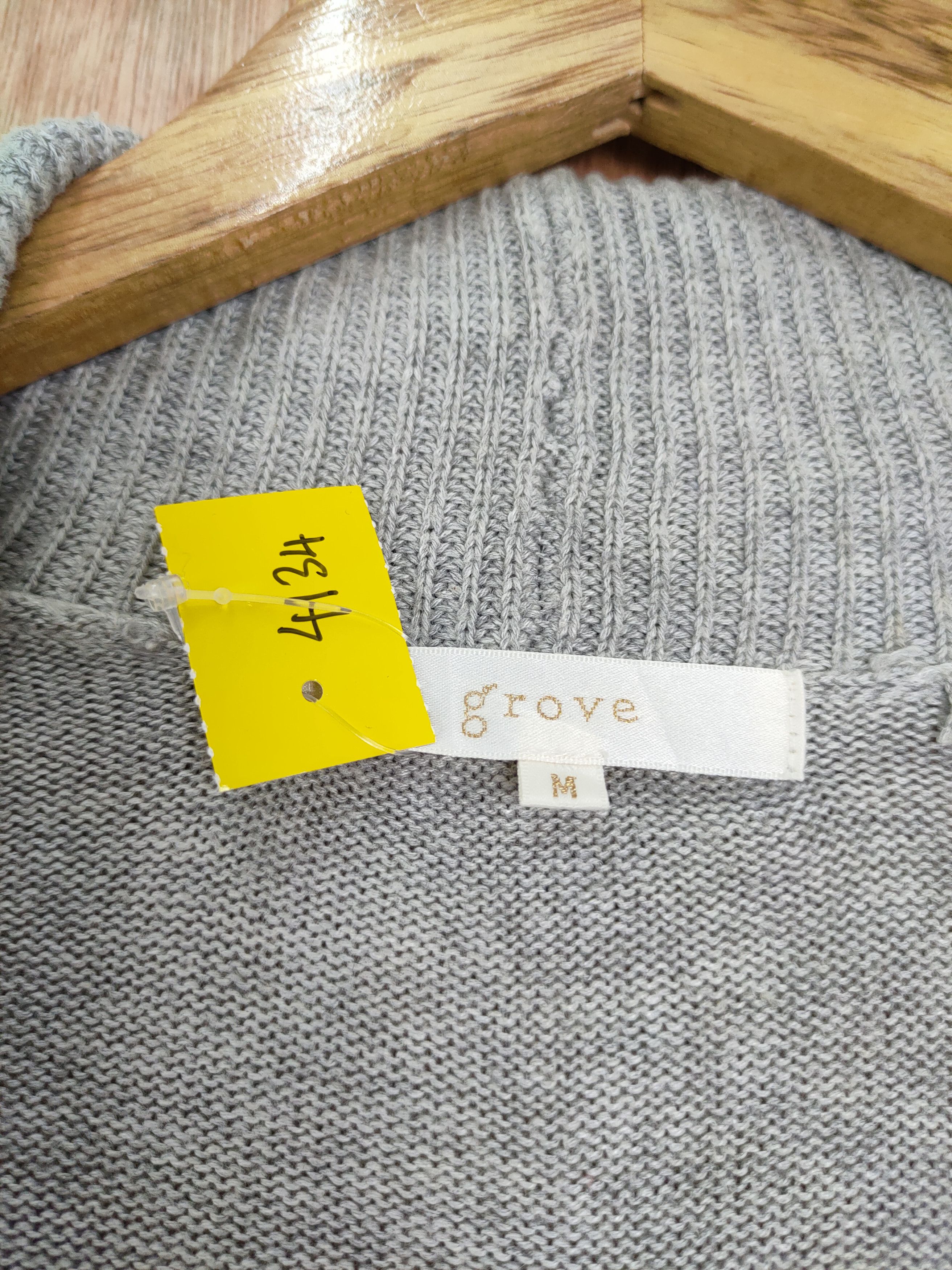 Japanese Brand × Vintage Grove cardigan japan grey vintage knitwear #4134 Size US M / EU 48-50 / 2 - 4 Thumbnail
