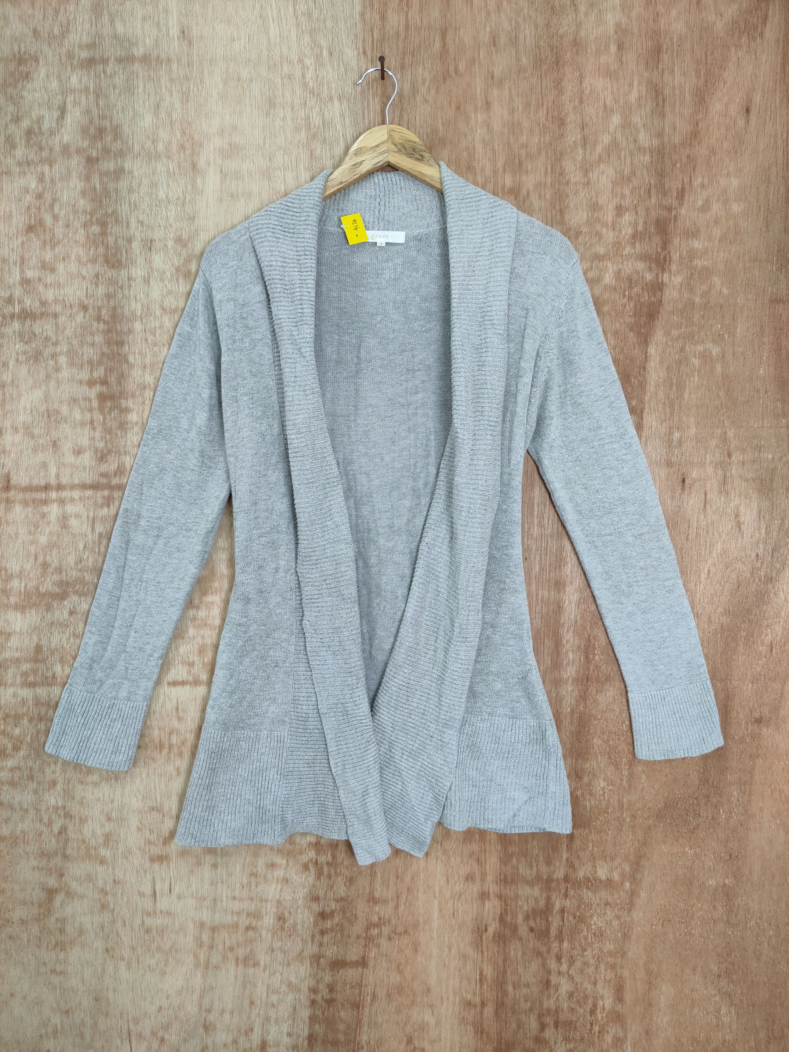 Japanese Brand × Vintage Grove cardigan japan grey vintage knitwear #4134 Size US M / EU 48-50 / 2 - 1 Thumbnail
