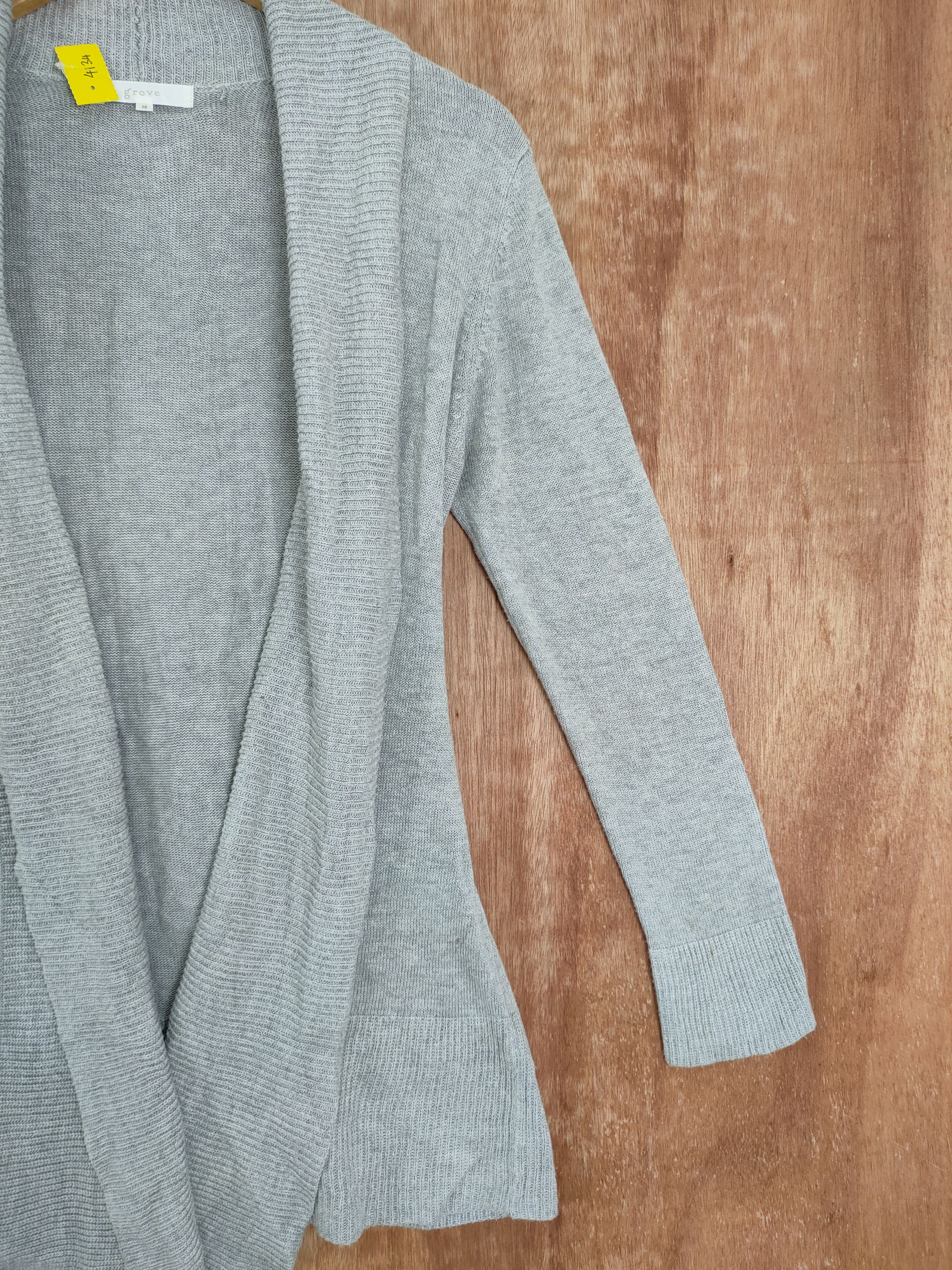 Japanese Brand × Vintage Grove cardigan japan grey vintage knitwear #4134 Size US M / EU 48-50 / 2 - 3 Thumbnail