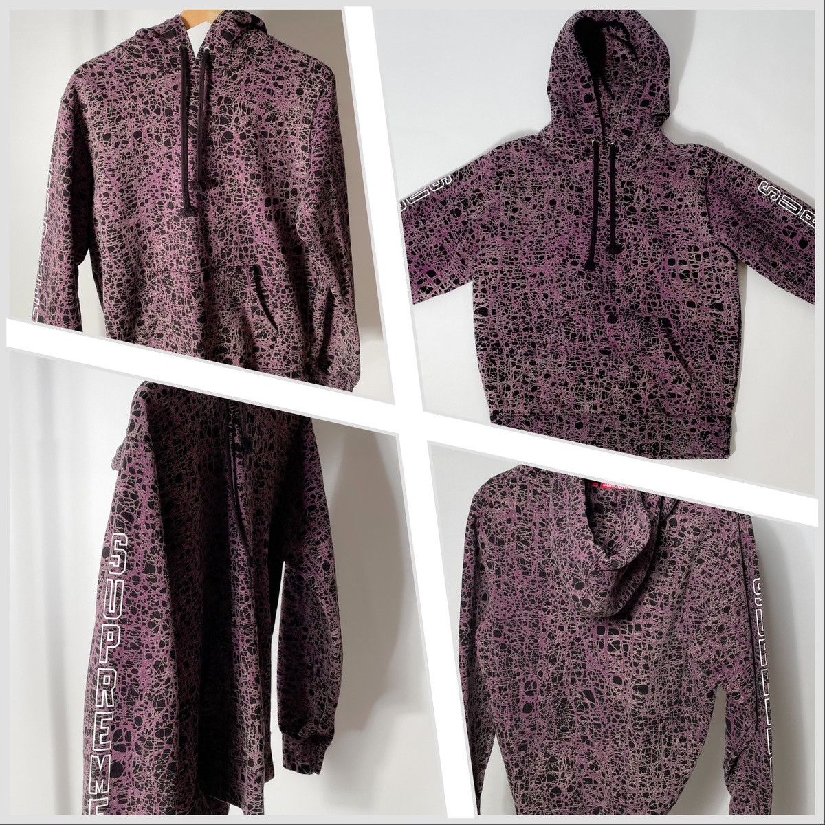 image of Supreme Hoodie Purple Marble, Men's (Size Small)