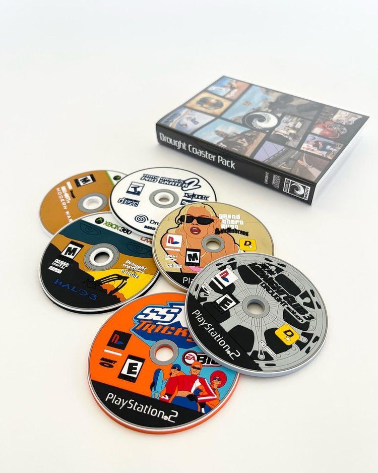 Drought RARE 2022 DROUGHT VIDEO GAME COASTER PACK #1 (6 COASTERS) Size ONE SIZE - 2 Thumbnail