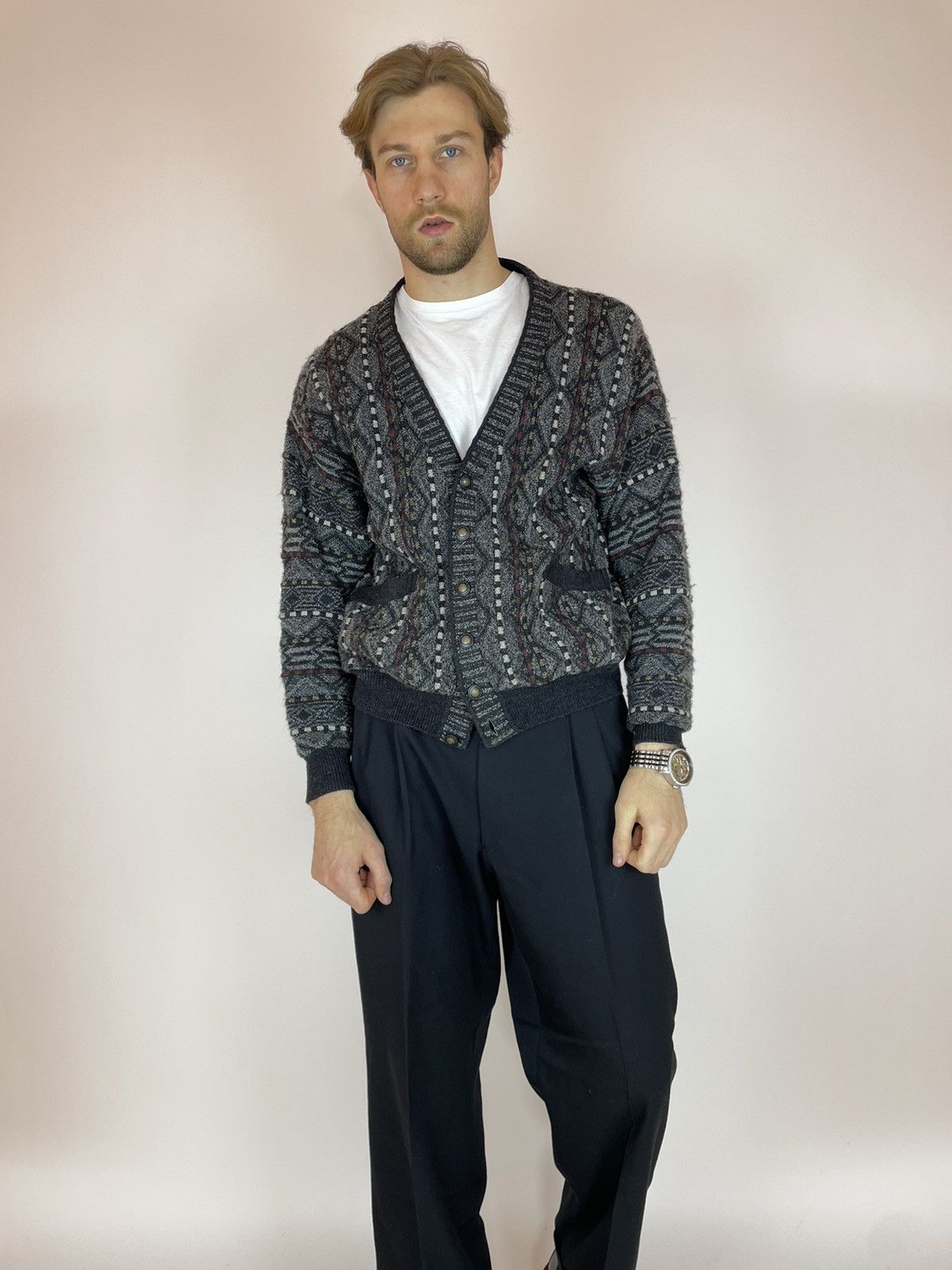 Vintage Lettmann by breidhof Vintage Cardigan 90s Mens size 50/L Size US L / EU 52-54 / 3 - 10 Thumbnail
