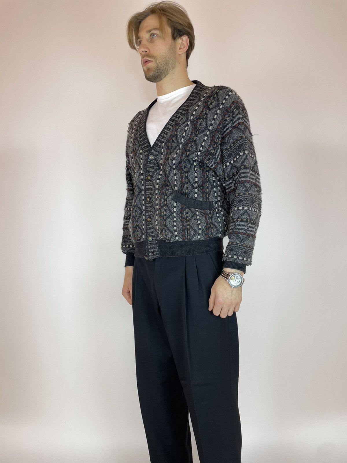 Vintage Lettmann by breidhof Vintage Cardigan 90s Mens size 50/L Size US L / EU 52-54 / 3 - 7 Thumbnail