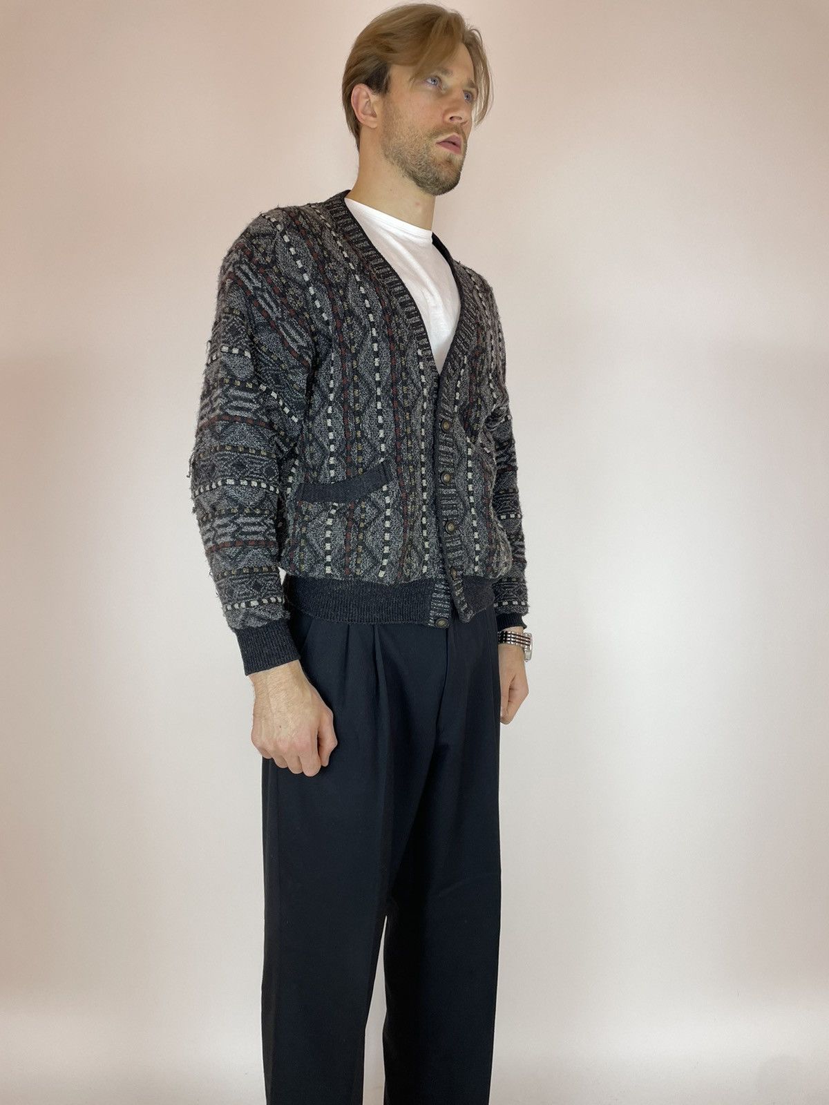 Vintage Lettmann by breidhof Vintage Cardigan 90s Mens size 50/L Size US L / EU 52-54 / 3 - 6 Thumbnail