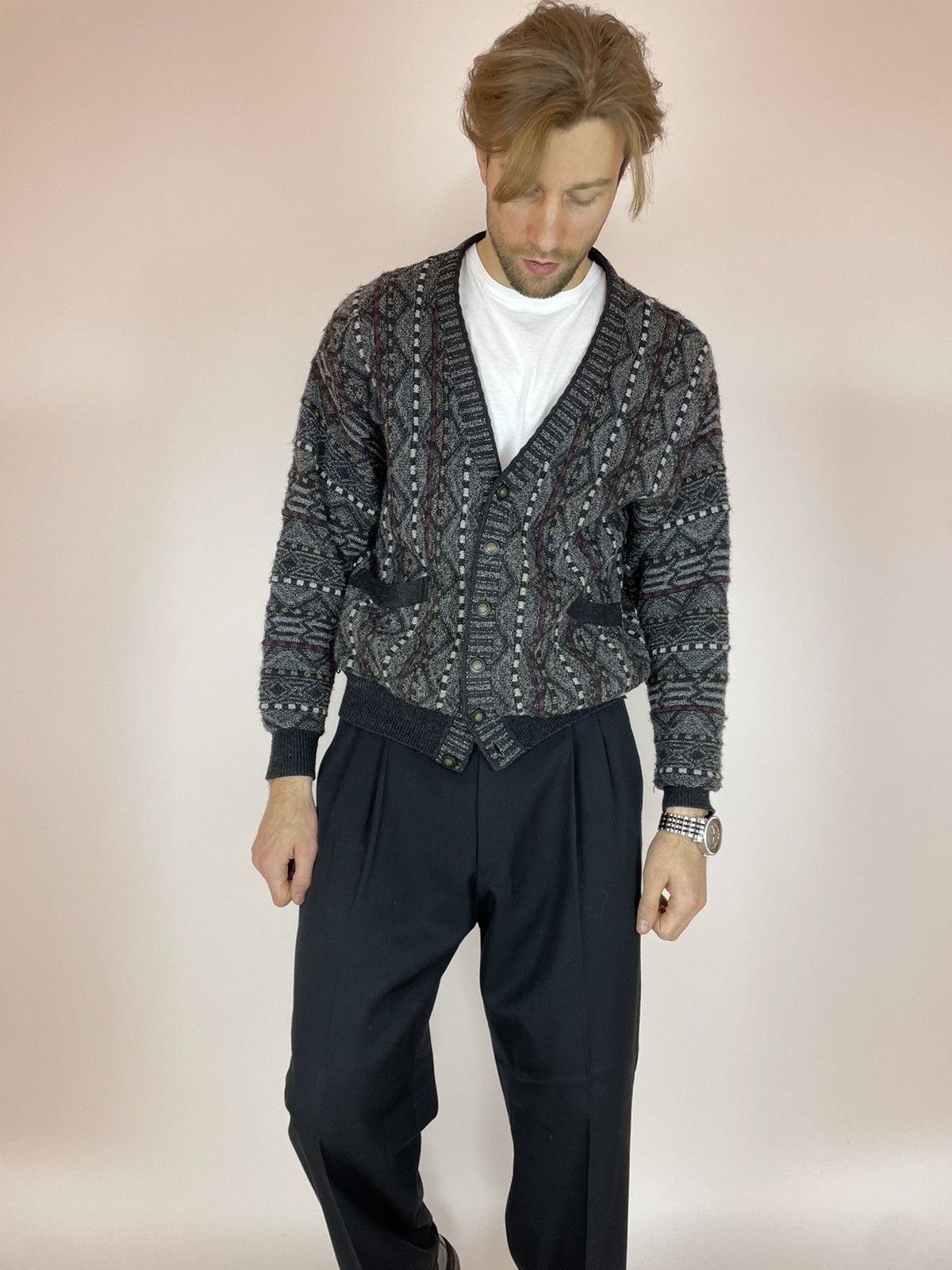 Vintage Lettmann by breidhof Vintage Cardigan 90s Mens size 50/L Size US L / EU 52-54 / 3 - 5 Thumbnail