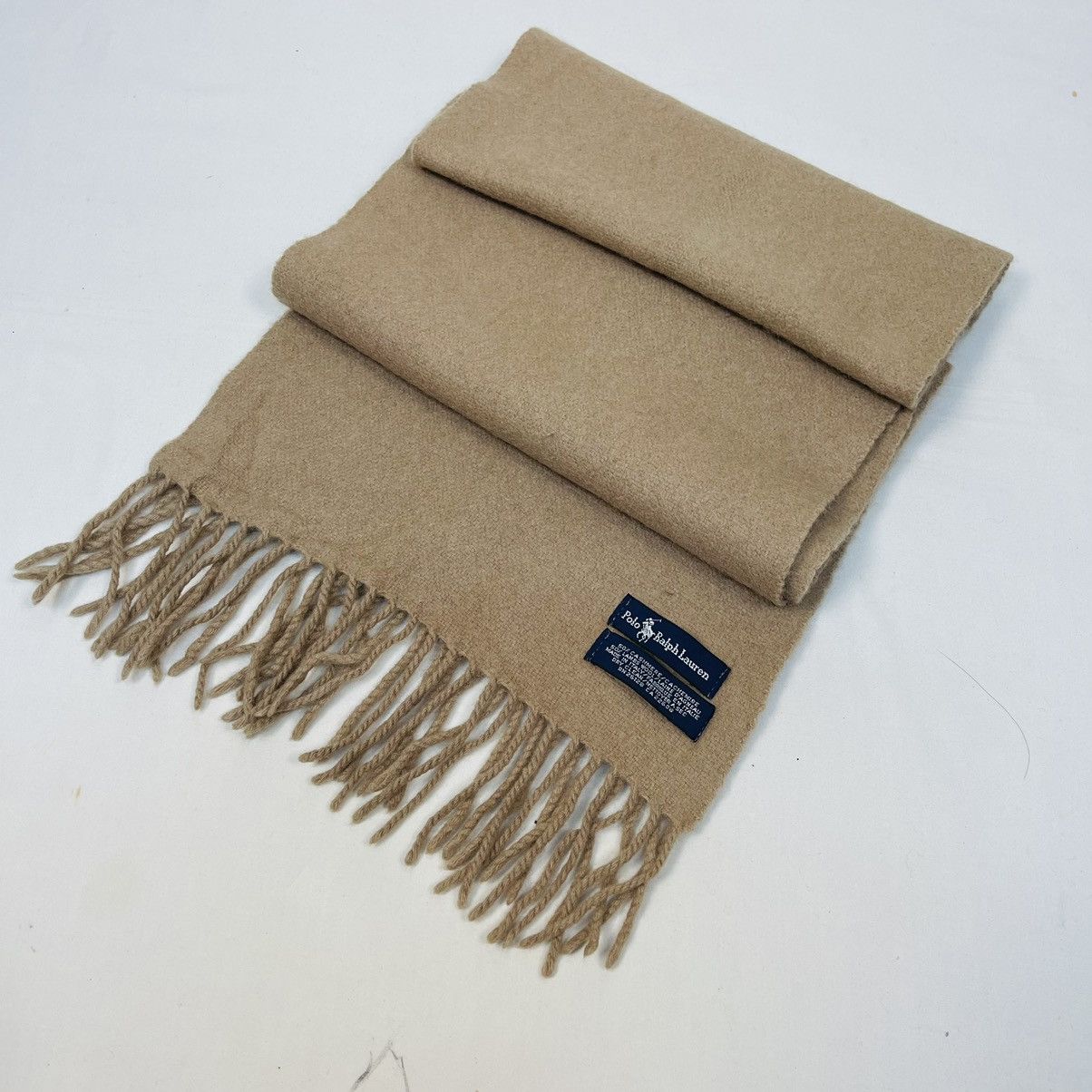 POLO RALPH LAUREN WOOL CASHMERE MUFFLER SCARF NECKERCHIEF