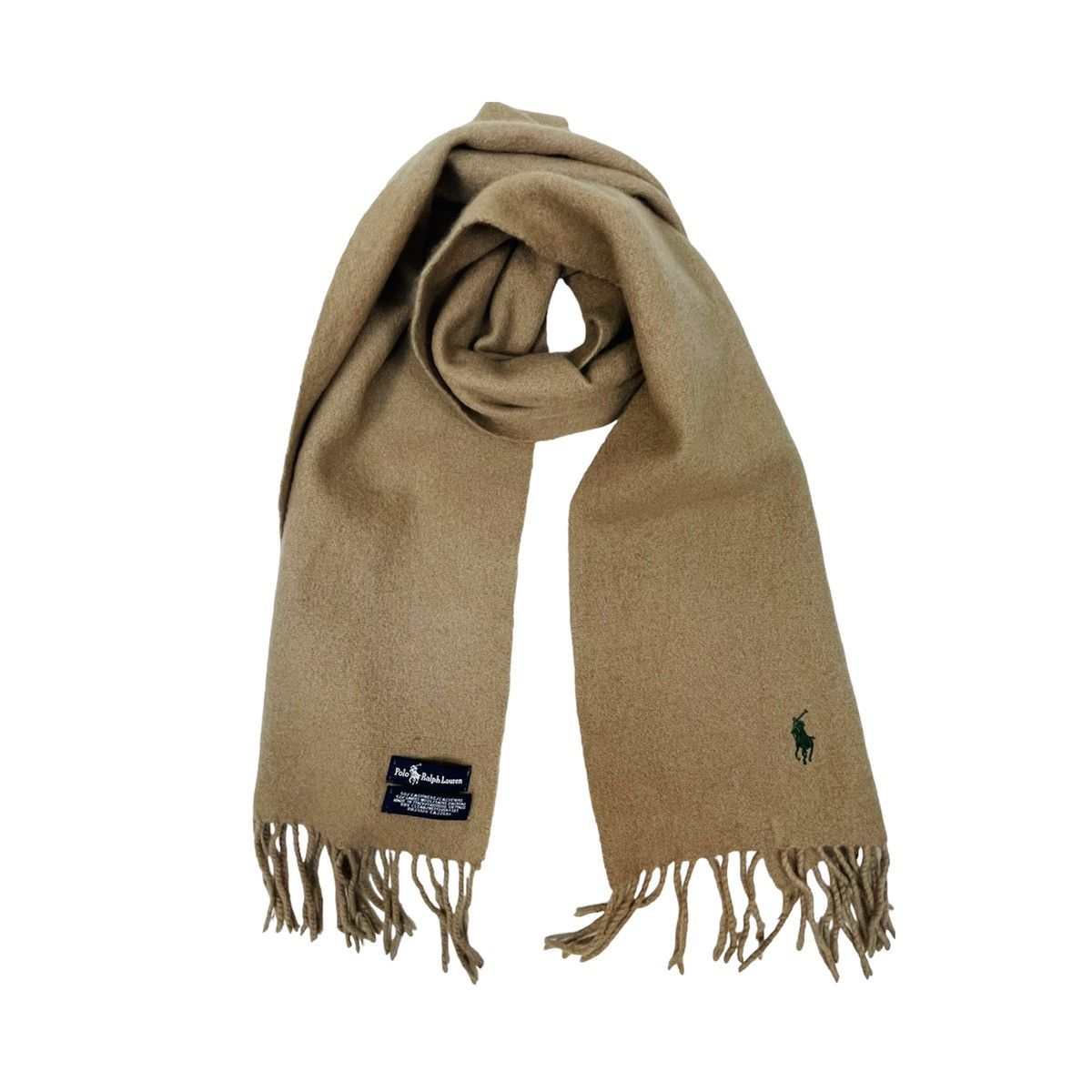 POLO RALPH LAUREN WOOL CASHMERE MUFFLER SCARF NECKERCHIEF