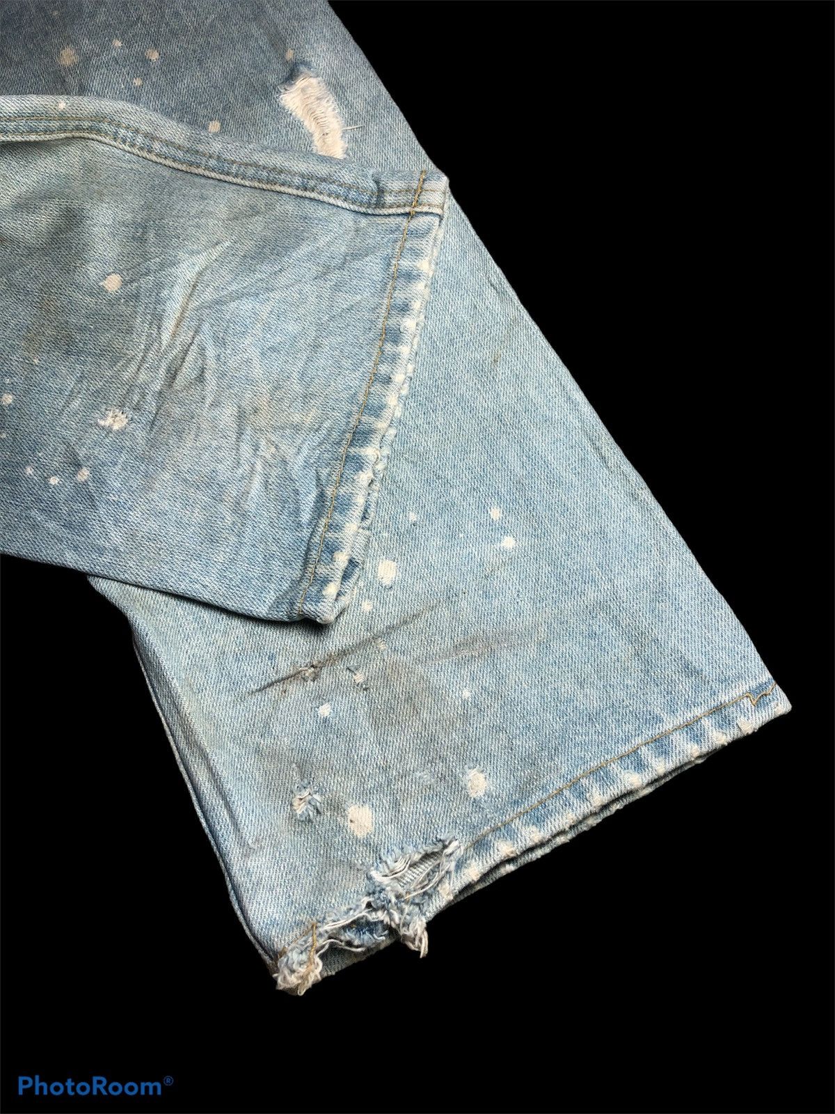Japanese Brand WASHED BLUE DISTRESSED SLIM STRAIGHT DENIM Size US 32 / EU 48 - 3 Thumbnail