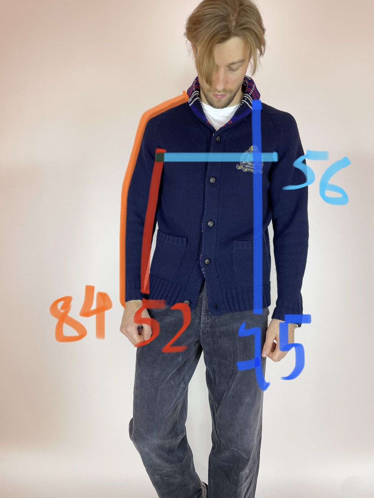 McGregor McGREGOR Wool Cardigan Lambswool Mens sizs L Size US L / EU 52-54 / 3 - 16 Thumbnail