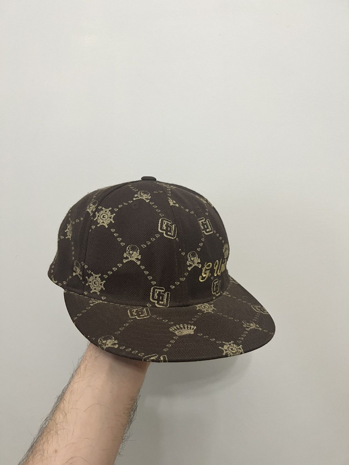 G-Unit Rare Vintage 90s G Unit All Over Print Brown Cap Hat Rap Tee Size ONE SIZE - 2 Thumbnail