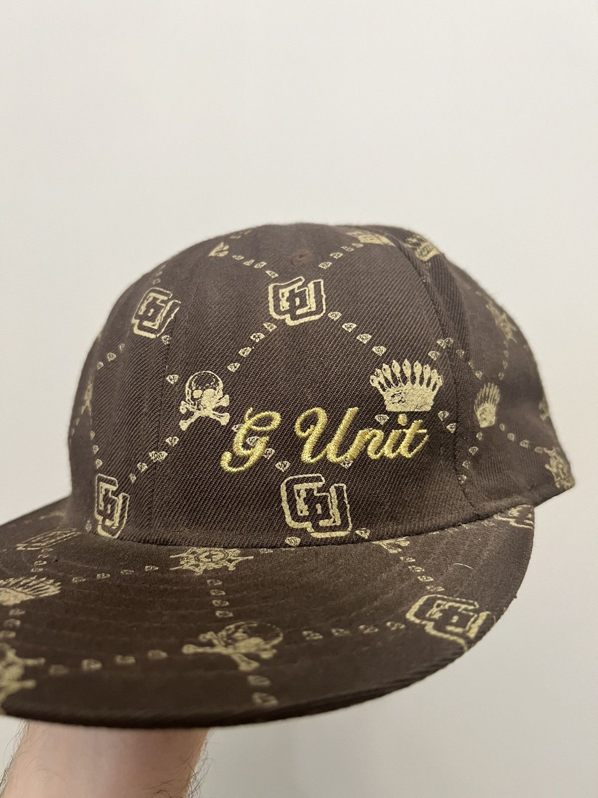 G-Unit Rare Vintage 90s G Unit All Over Print Brown Cap Hat Rap Tee Size ONE SIZE - 3 Thumbnail