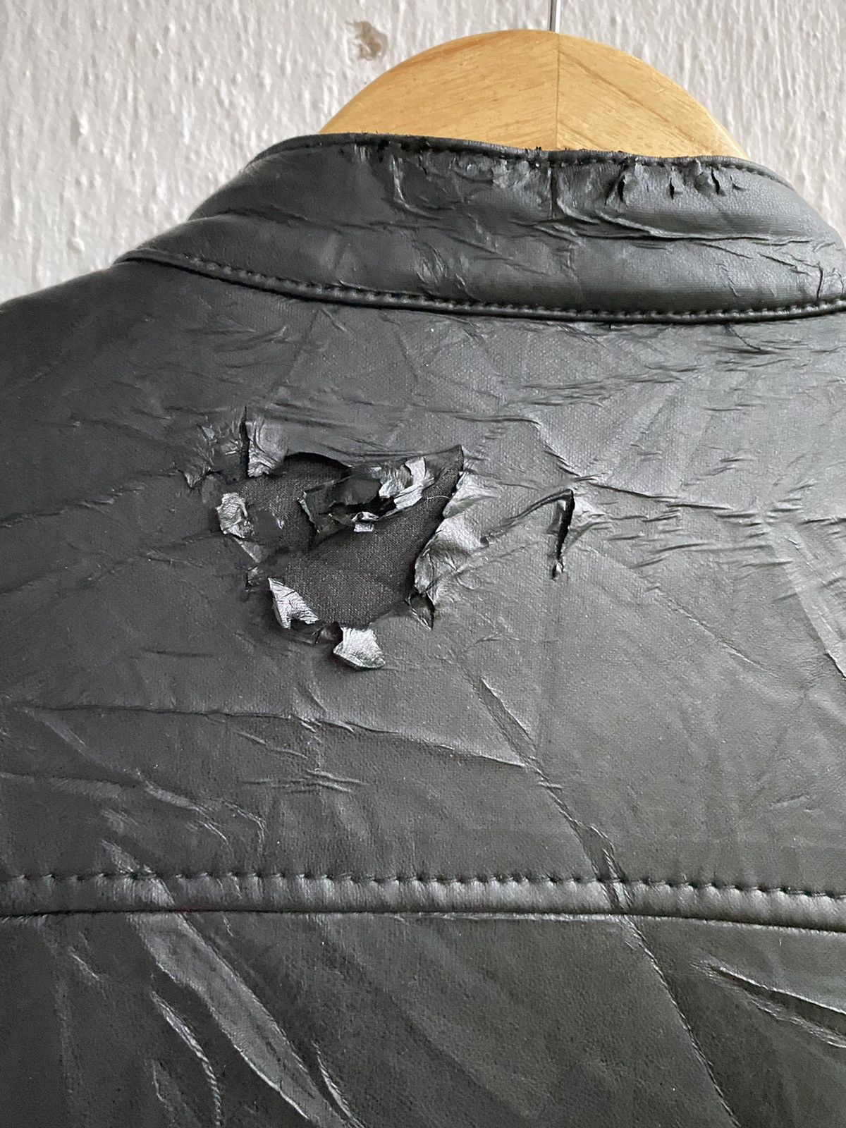 Japanese Brand Back Number THRASHED Motorcycle Riding Leather Jacket Size US M / EU 48-50 / 2 - 11 Thumbnail