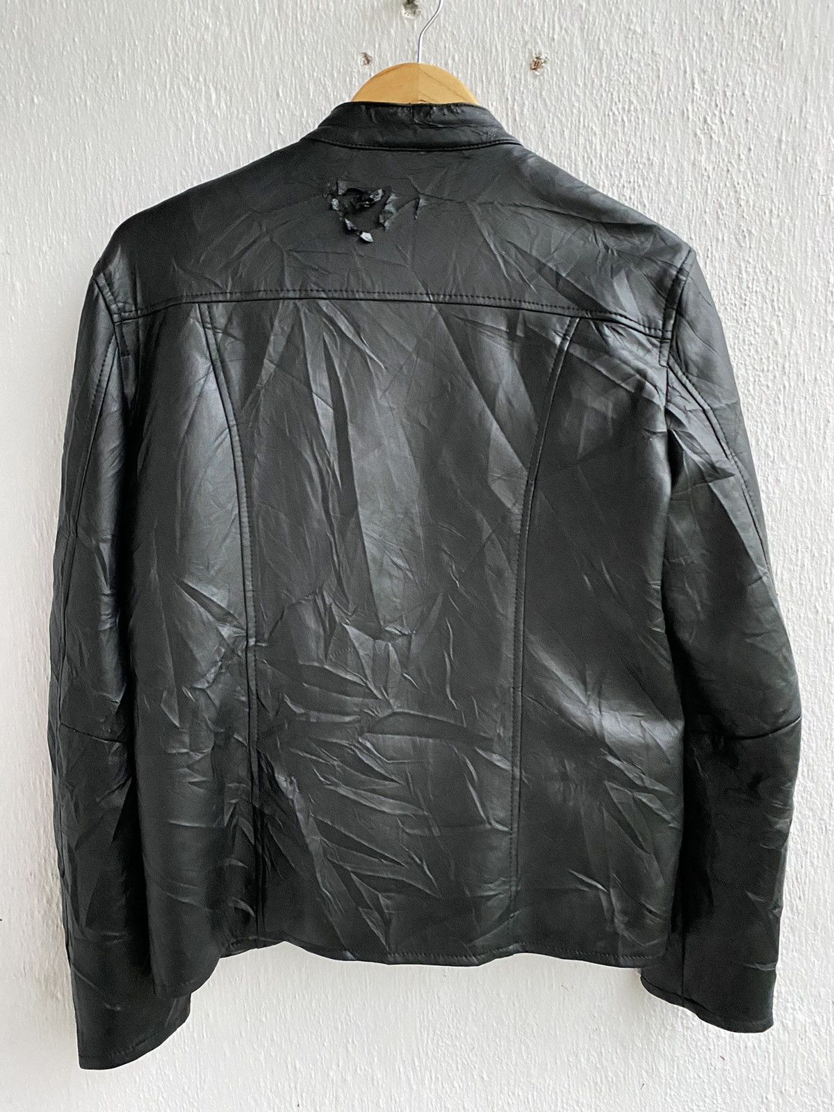 Japanese Brand Back Number THRASHED Motorcycle Riding Leather Jacket Size US M / EU 48-50 / 2 - 10 Thumbnail