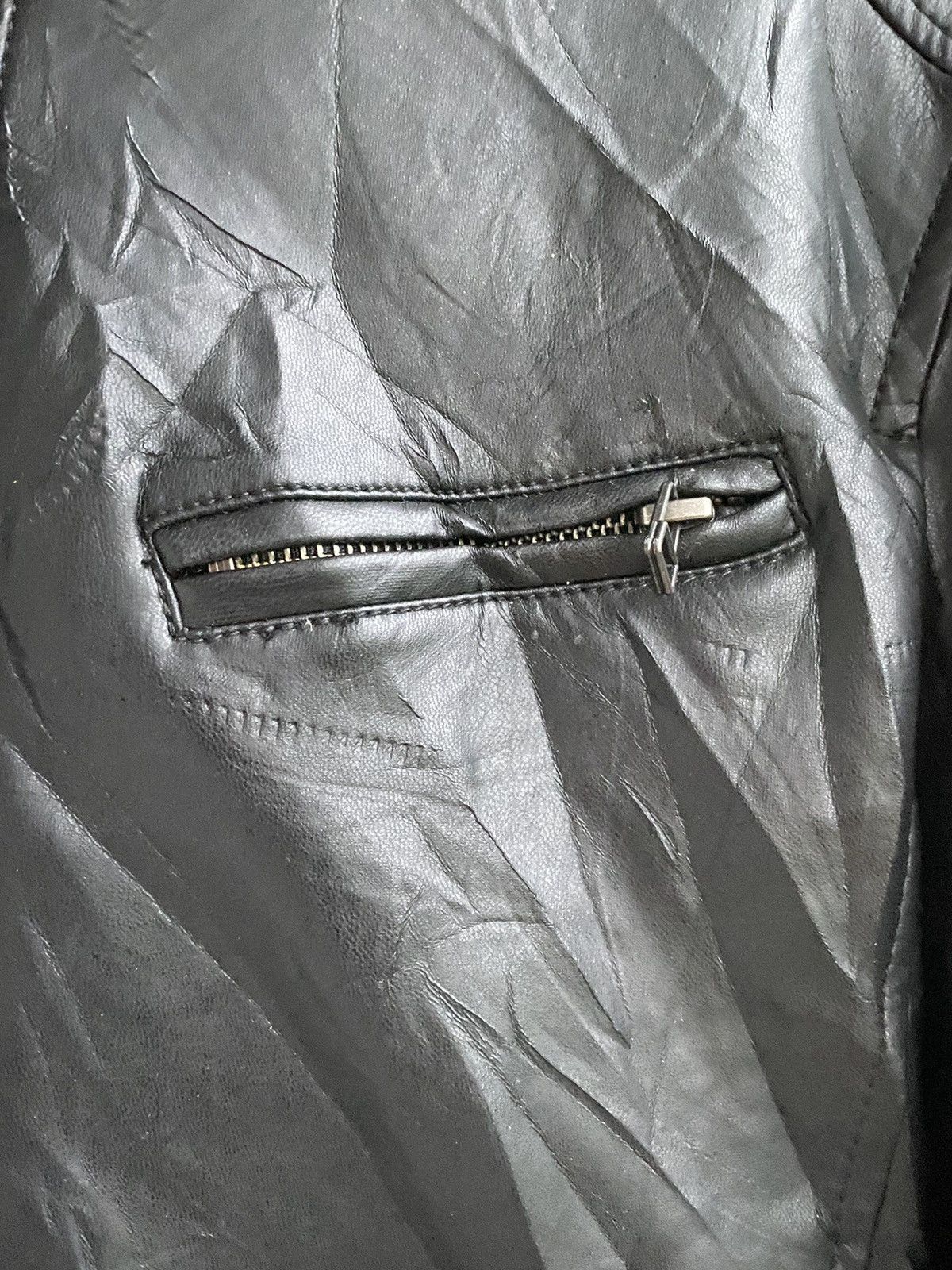 Japanese Brand Back Number THRASHED Motorcycle Riding Leather Jacket Size US M / EU 48-50 / 2 - 4 Thumbnail