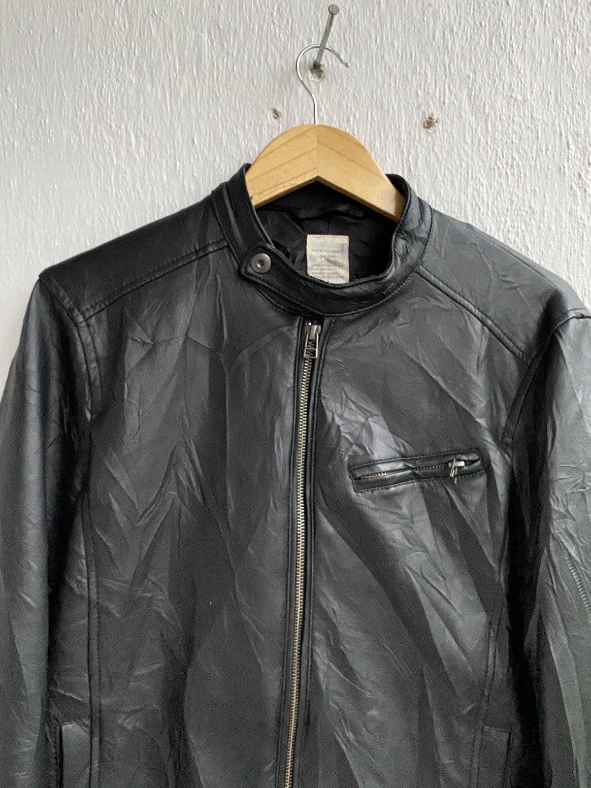 Japanese Brand Back Number THRASHED Motorcycle Riding Leather Jacket Size US M / EU 48-50 / 2 - 2 Thumbnail