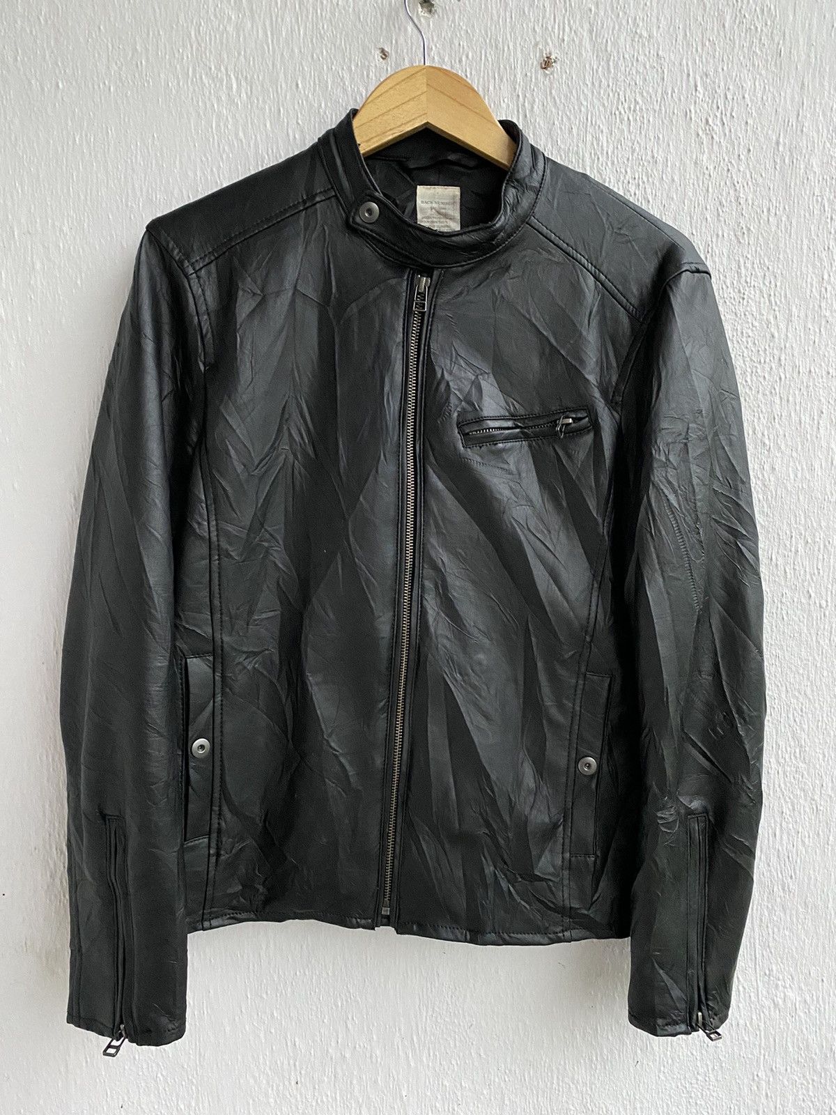 Japanese Brand Back Number THRASHED Motorcycle Riding Leather Jacket Size US M / EU 48-50 / 2 - 1 Thumbnail