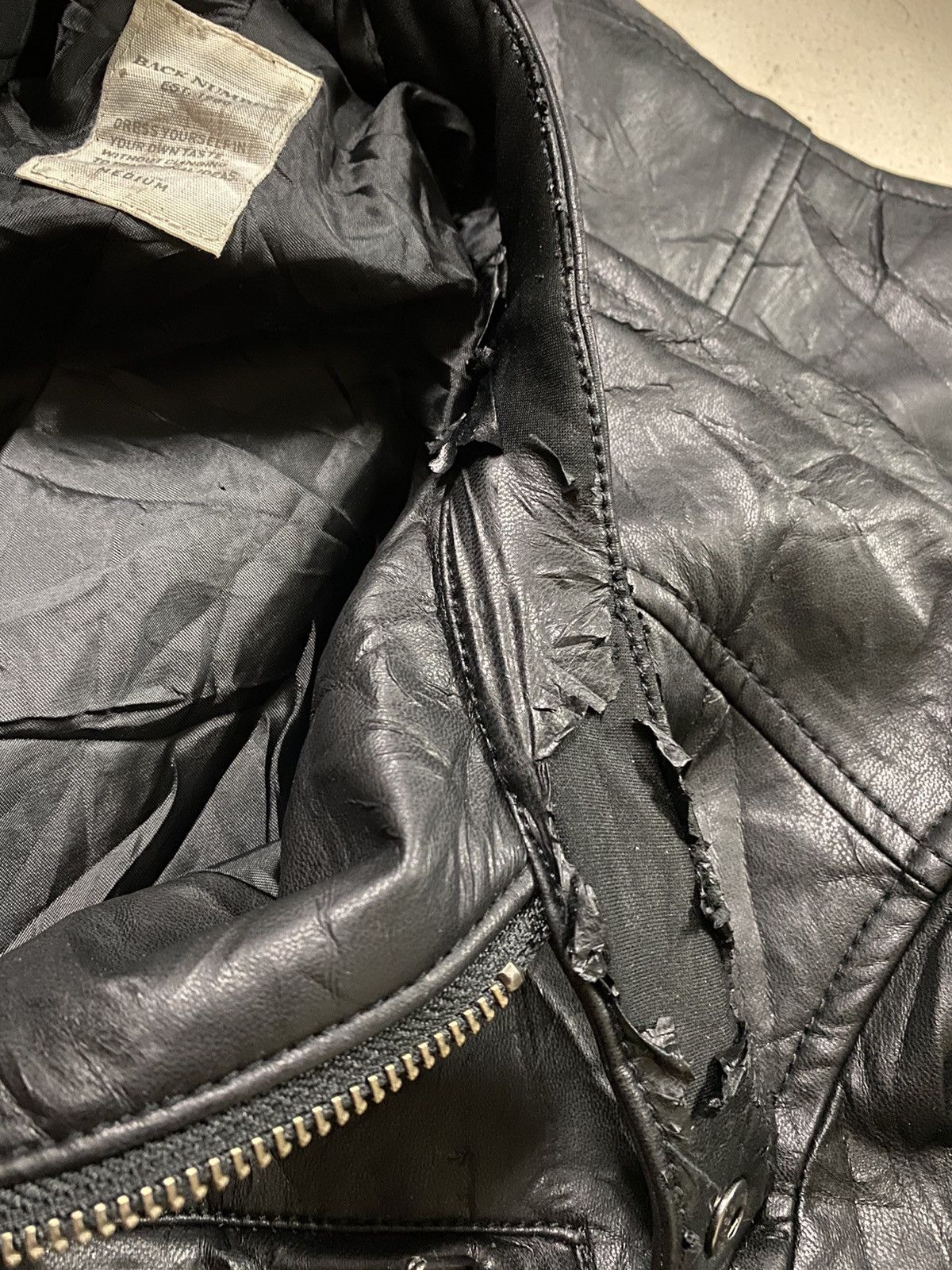 Japanese Brand Back Number THRASHED Motorcycle Riding Leather Jacket Size US M / EU 48-50 / 2 - 12 Thumbnail