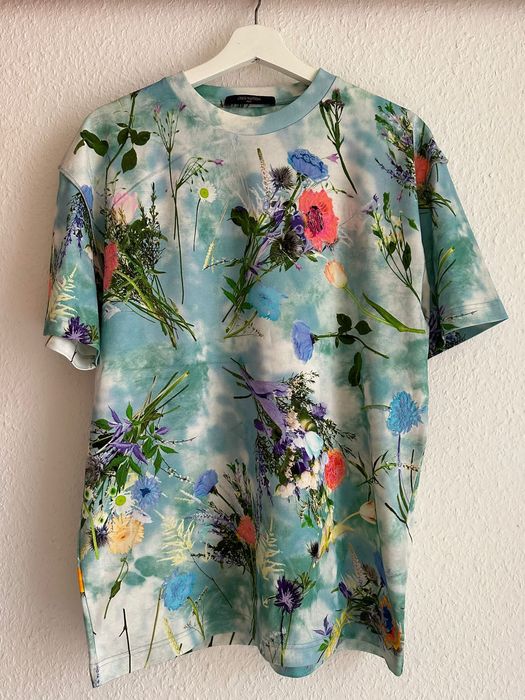 Louis Vuitton Light Blue Clouds & Floral T-Shirt