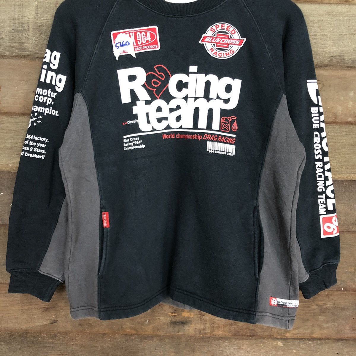 Japanese Brand Blue Cross racing Black Sweatshirt kids #5660 Size US S / EU 44-46 / 1 - 8 Thumbnail