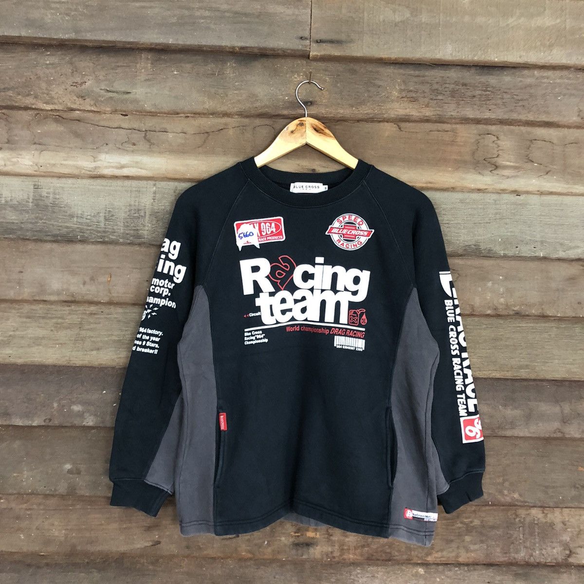 Japanese Brand Blue Cross racing Black Sweatshirt kids #5660 Size US S / EU 44-46 / 1 - 3 Thumbnail
