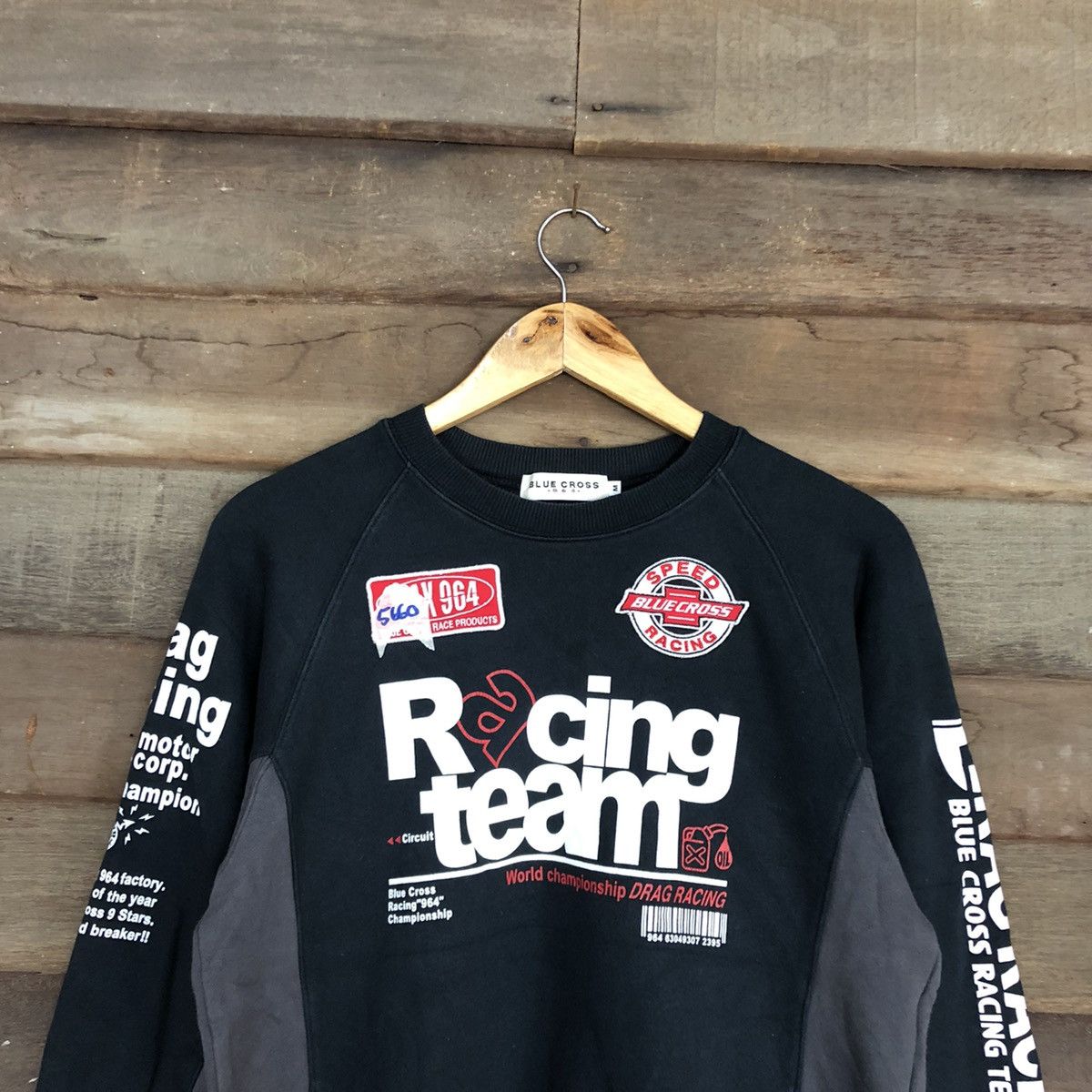 Japanese Brand Blue Cross racing Black Sweatshirt kids #5660 Size US S / EU 44-46 / 1 - 2 Thumbnail