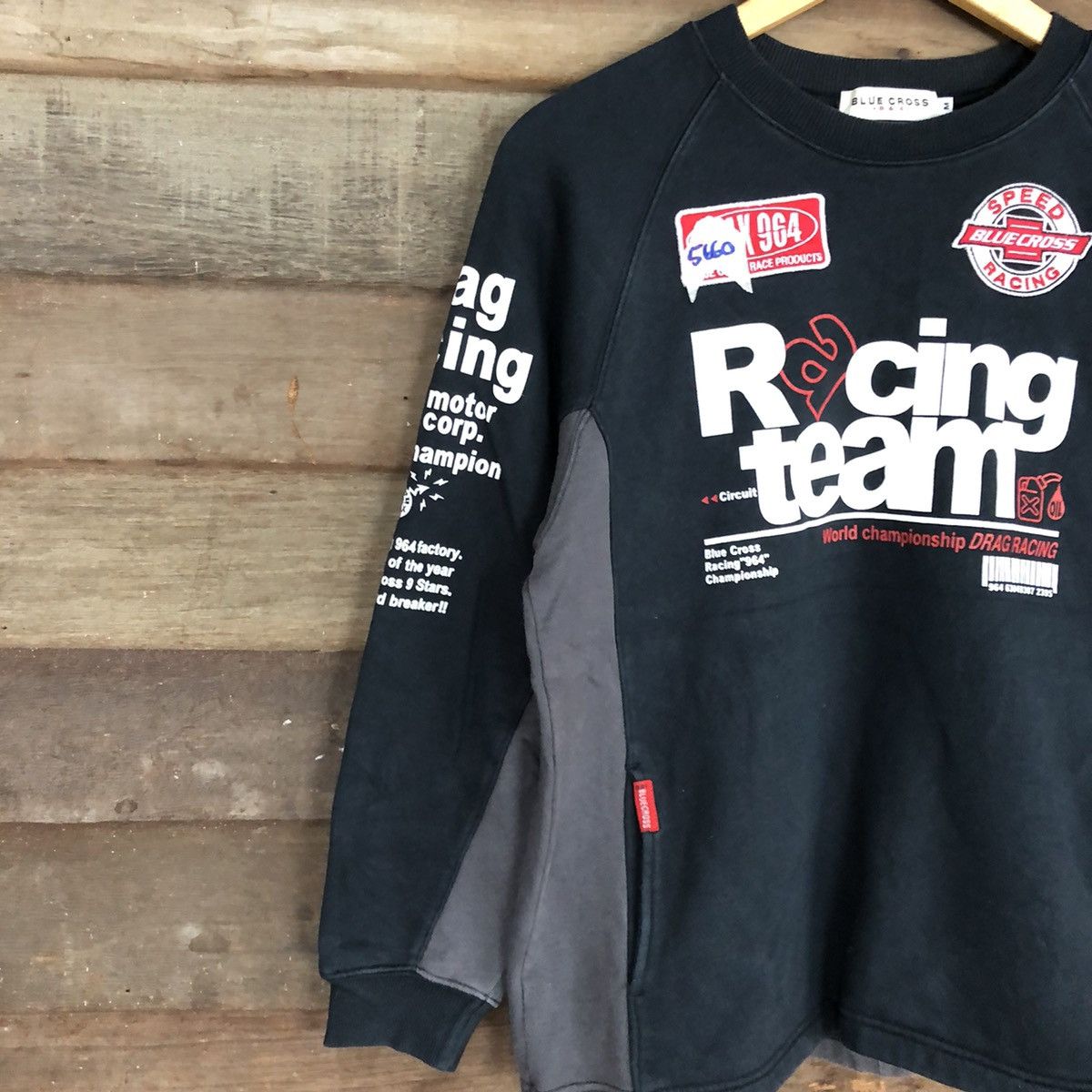 Japanese Brand Blue Cross racing Black Sweatshirt kids #5660 Size US S / EU 44-46 / 1 - 7 Thumbnail