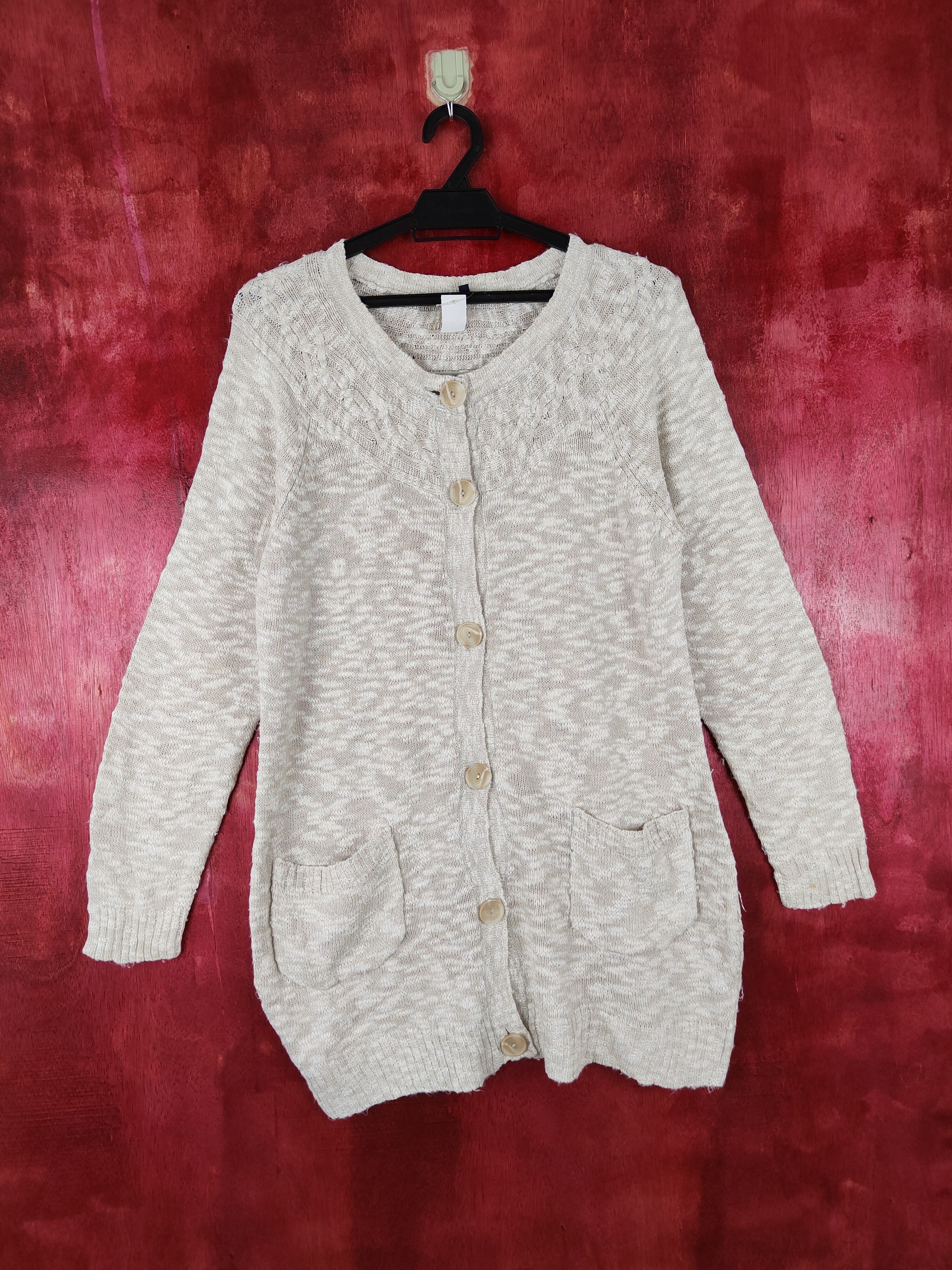 Japanese Brand Japan cardigan Cream Knitwear #4372 Size US M / EU 48-50 / 2 - 1 Thumbnail